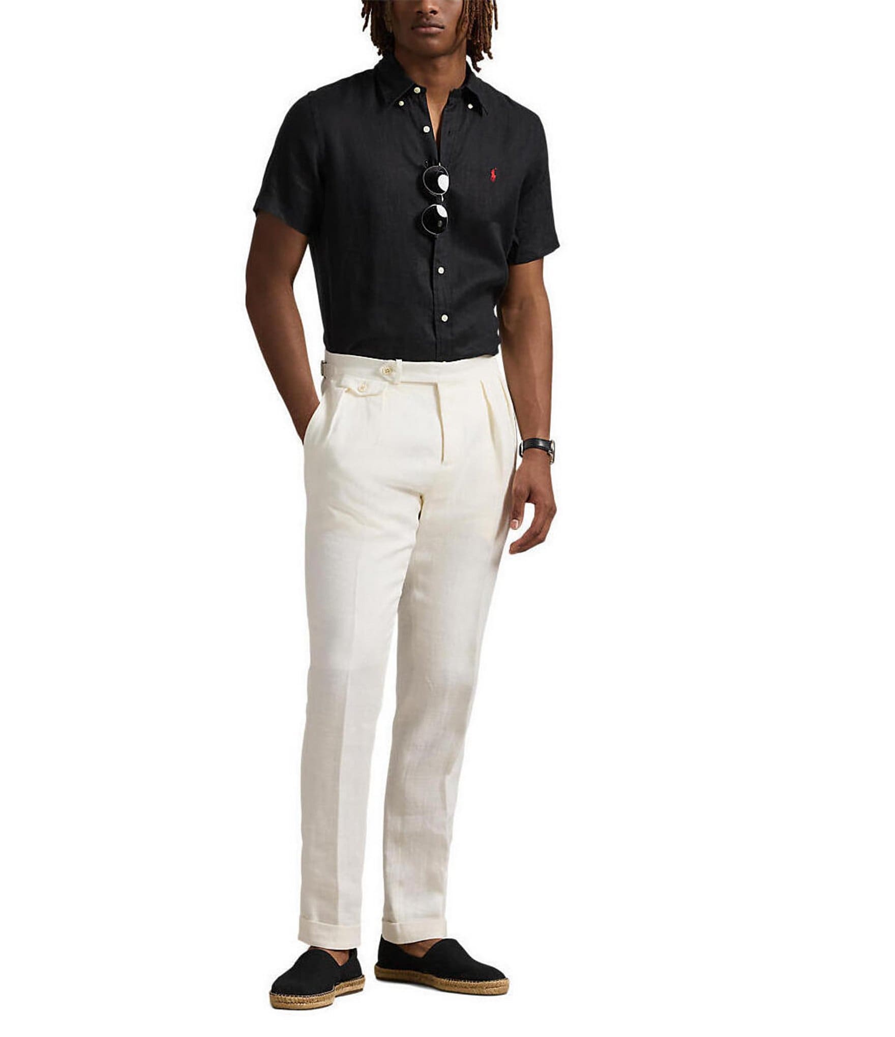 Polo Ralph Lauren Solid Linen Short Sleeve Woven Shirt