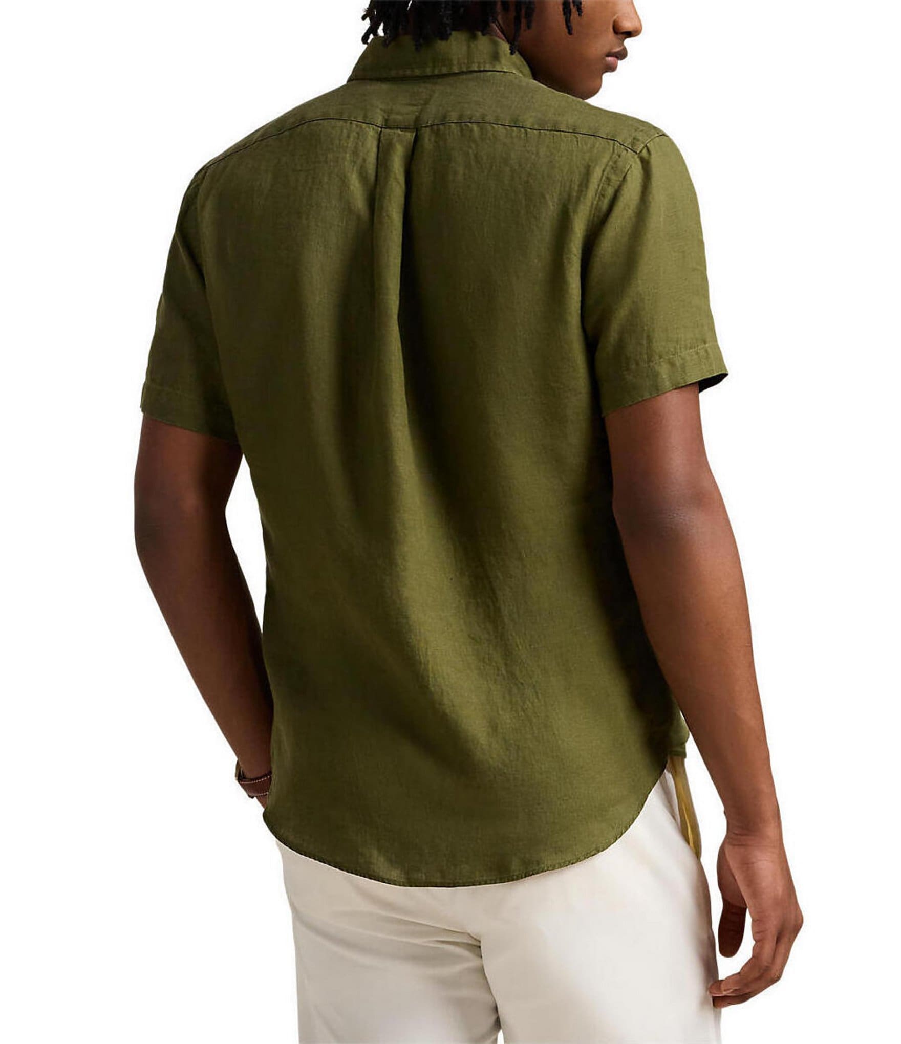 Polo Ralph Lauren Solid Linen Short Sleeve Woven Shirt