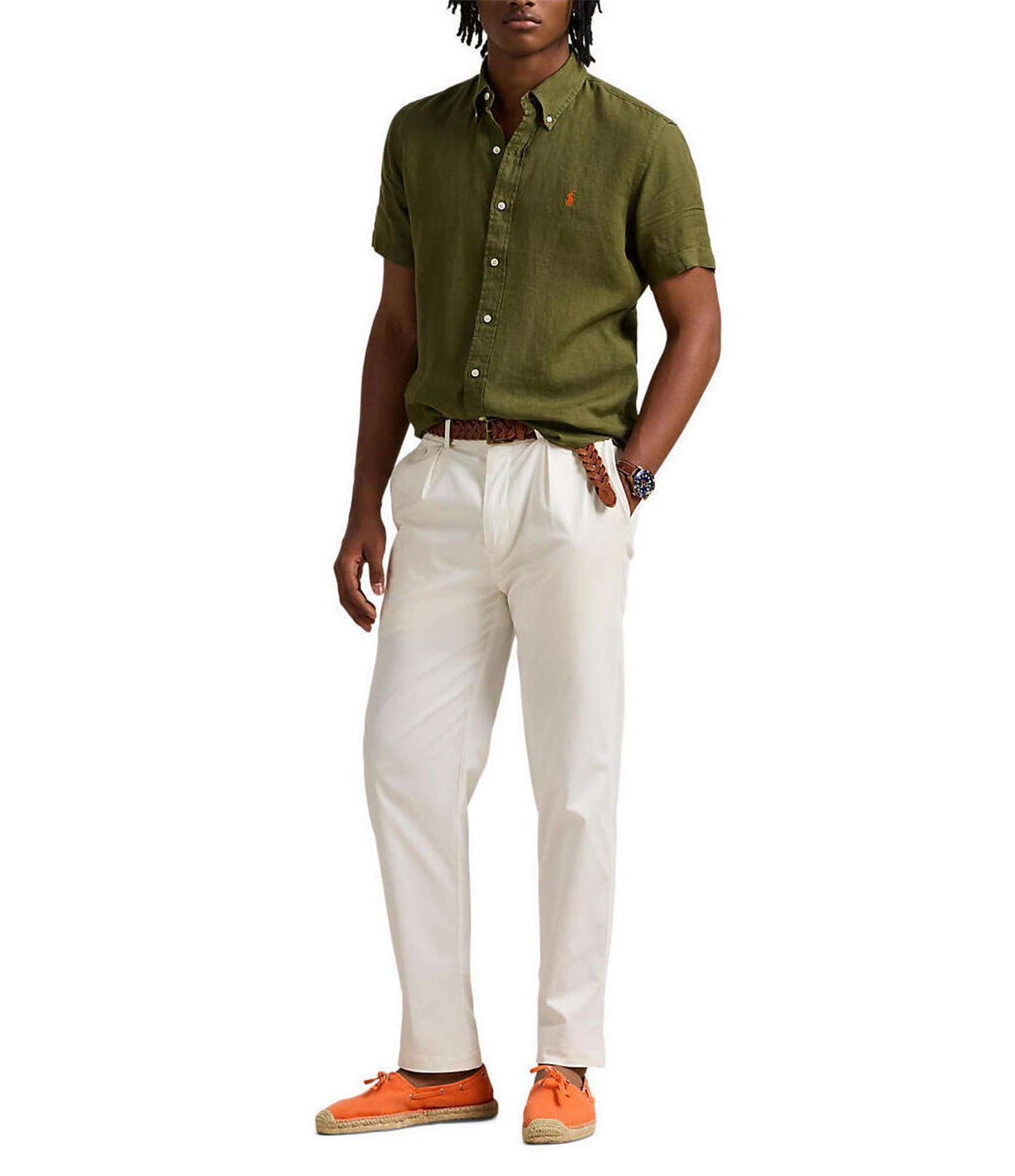 Polo Ralph Lauren Solid Linen Short Sleeve Woven Shirt