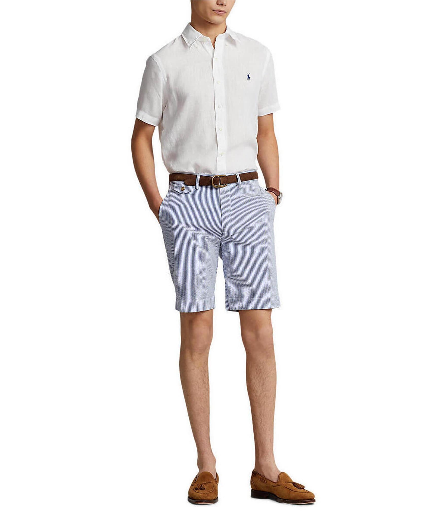 Polo Ralph Lauren Solid Linen Short Sleeve Woven Shirt