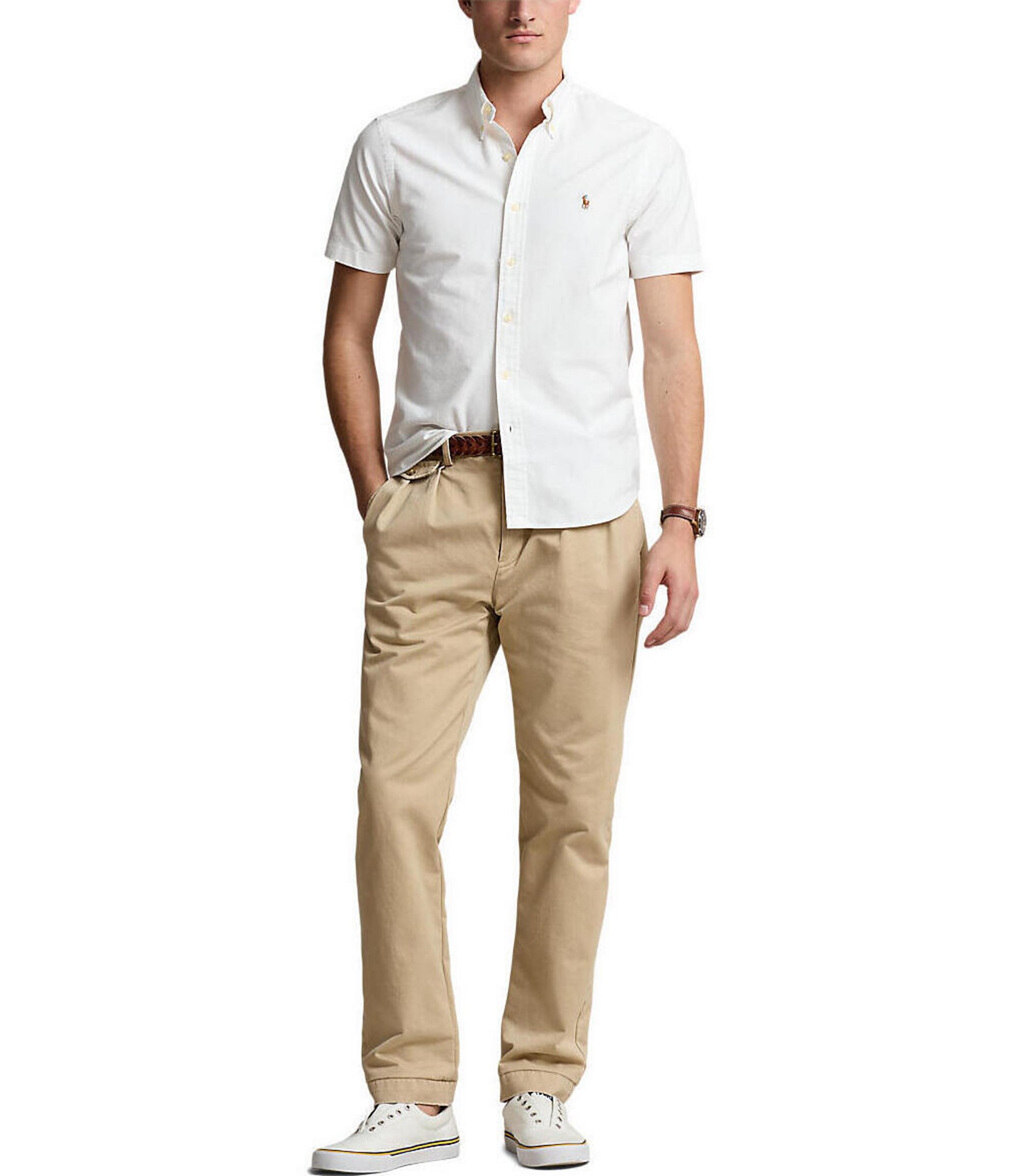 Polo Ralph Lauren Solid Oxford Short Sleeve Woven Shirt