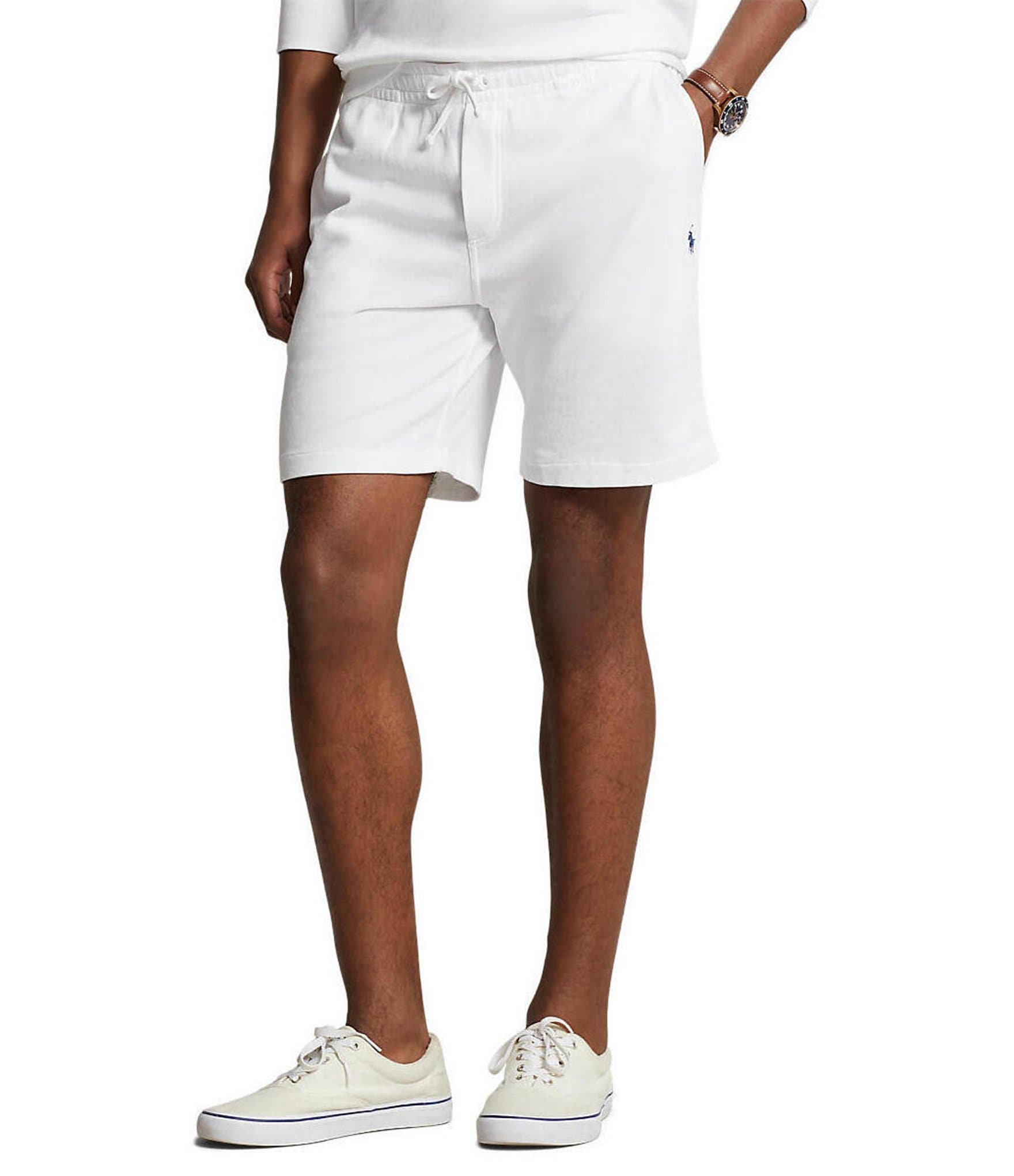Polo Ralph Lauren Mens Athletic Shorts (Large, White) 