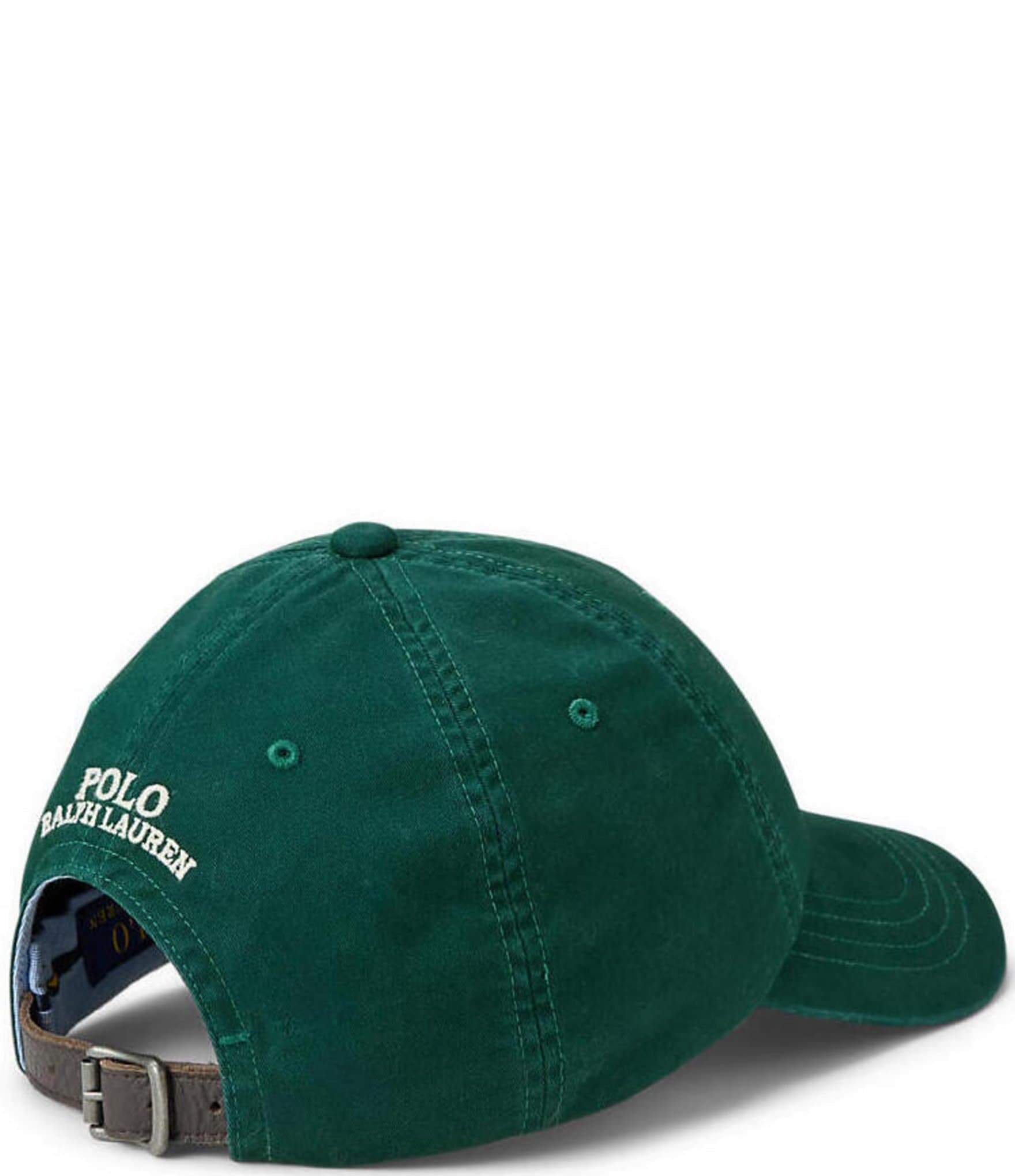Polo Ralph Lauren Stretch Embroidered Pony Leather Strap Chino Cap