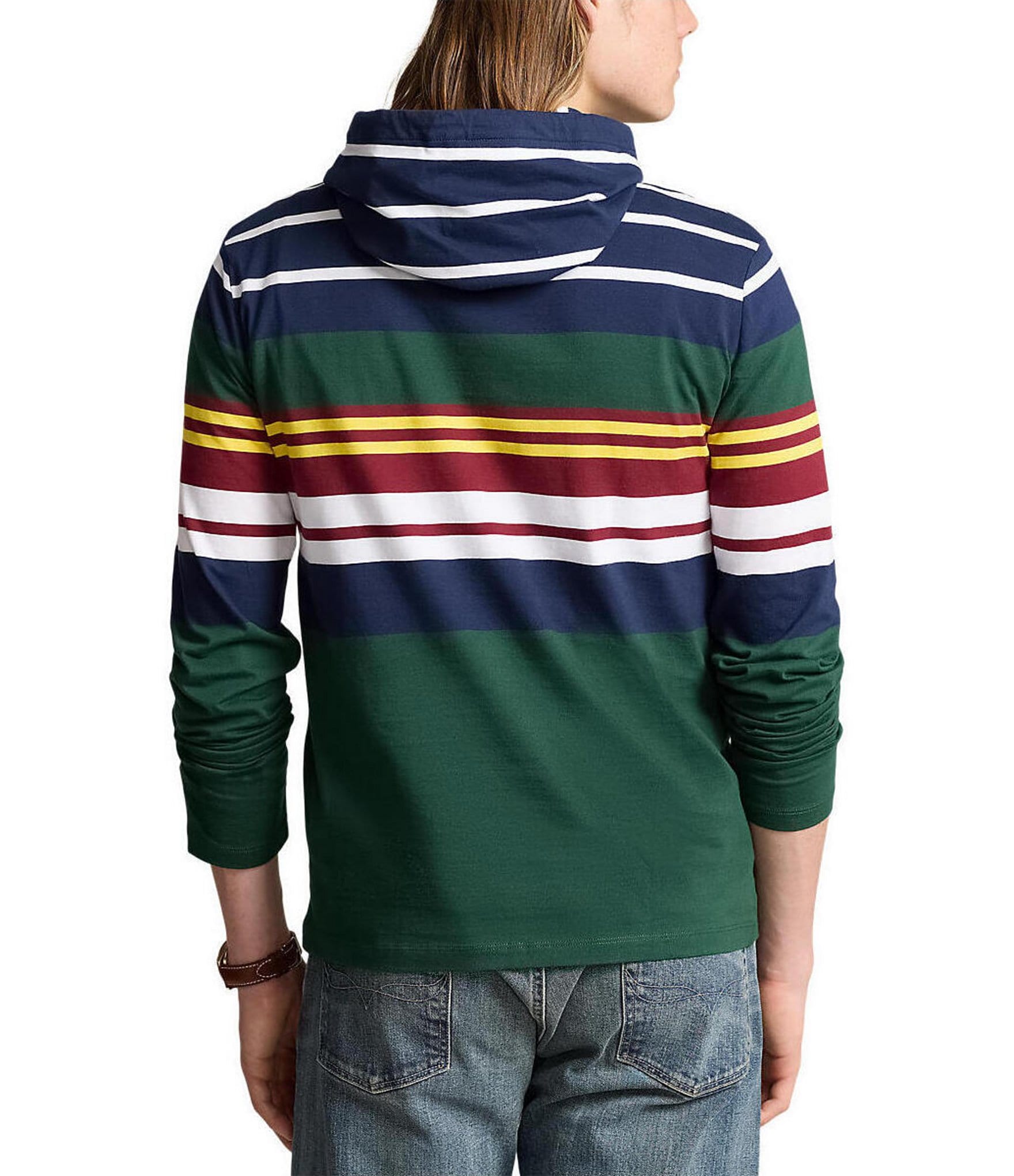 Polo Ralph Lauren Striped Jersey Long Sleeve Hooded T-Shirt