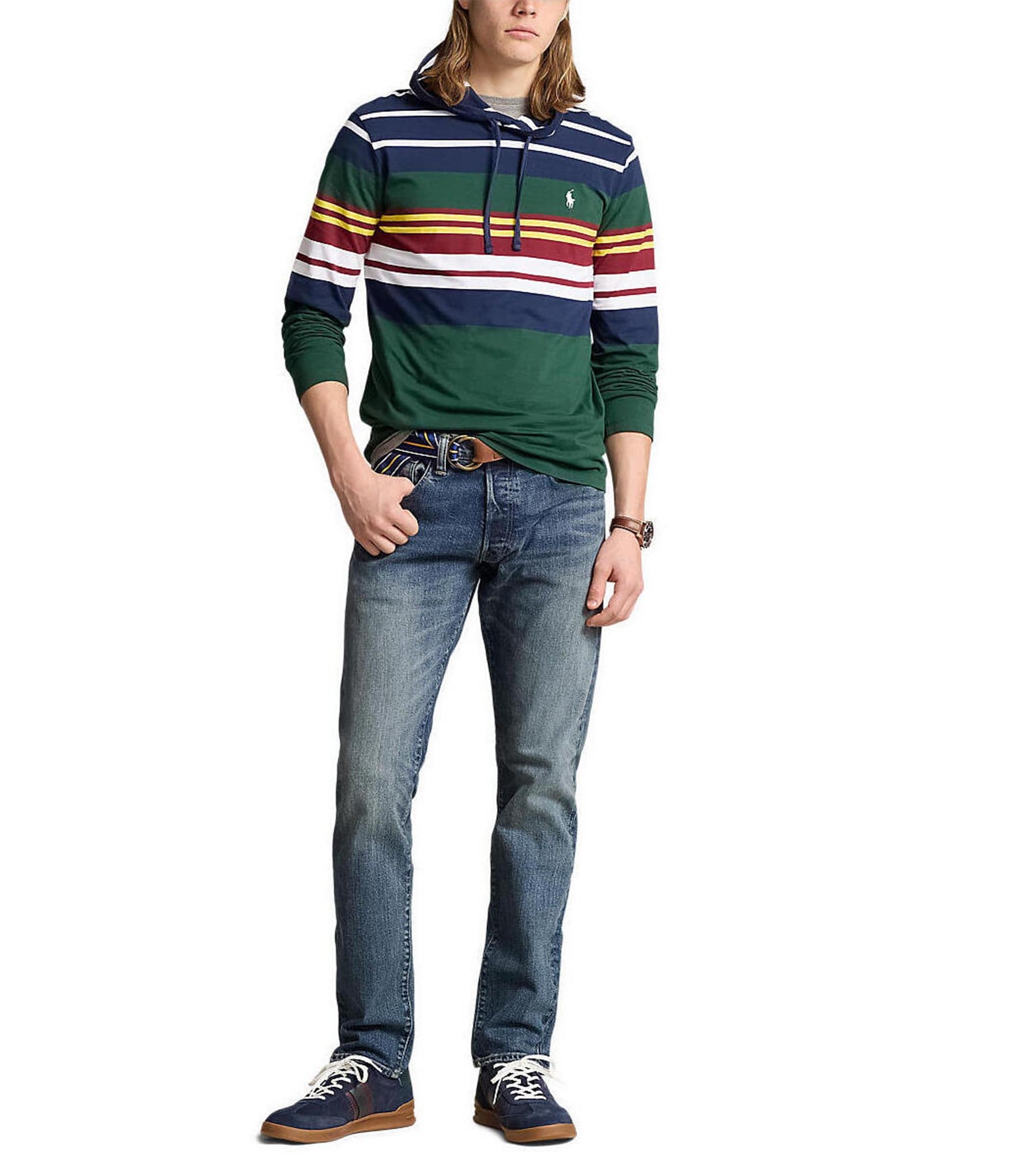 Polo Ralph Lauren Striped Jersey Long Sleeve Hooded T-Shirt