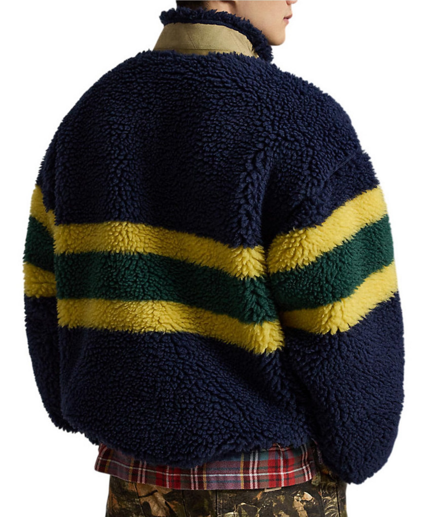 Polo Ralph Lauren Striped Pile Fleece Quarter Zip Pullover