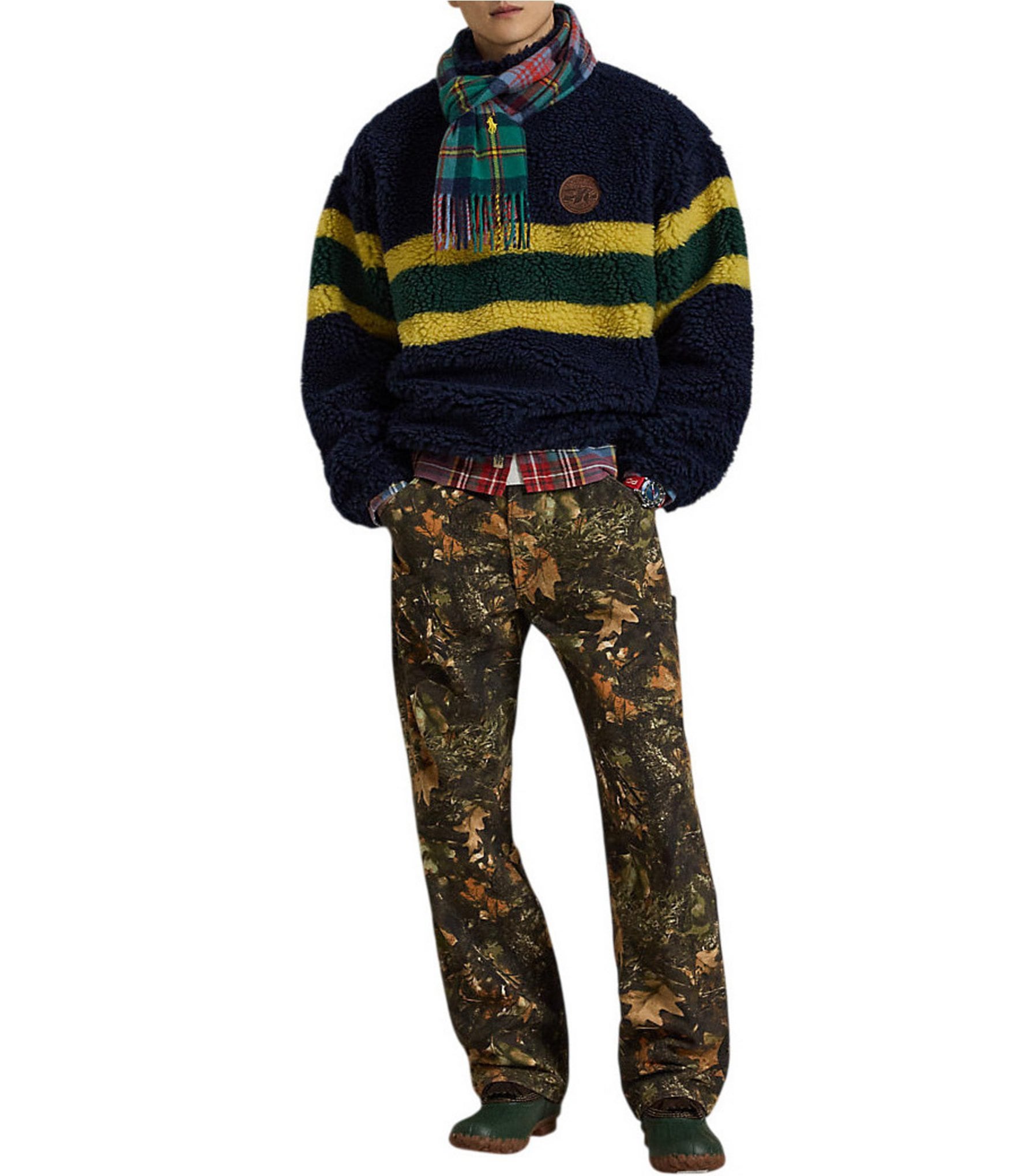 Polo Ralph Lauren Striped Pile Fleece Quarter Zip Pullover