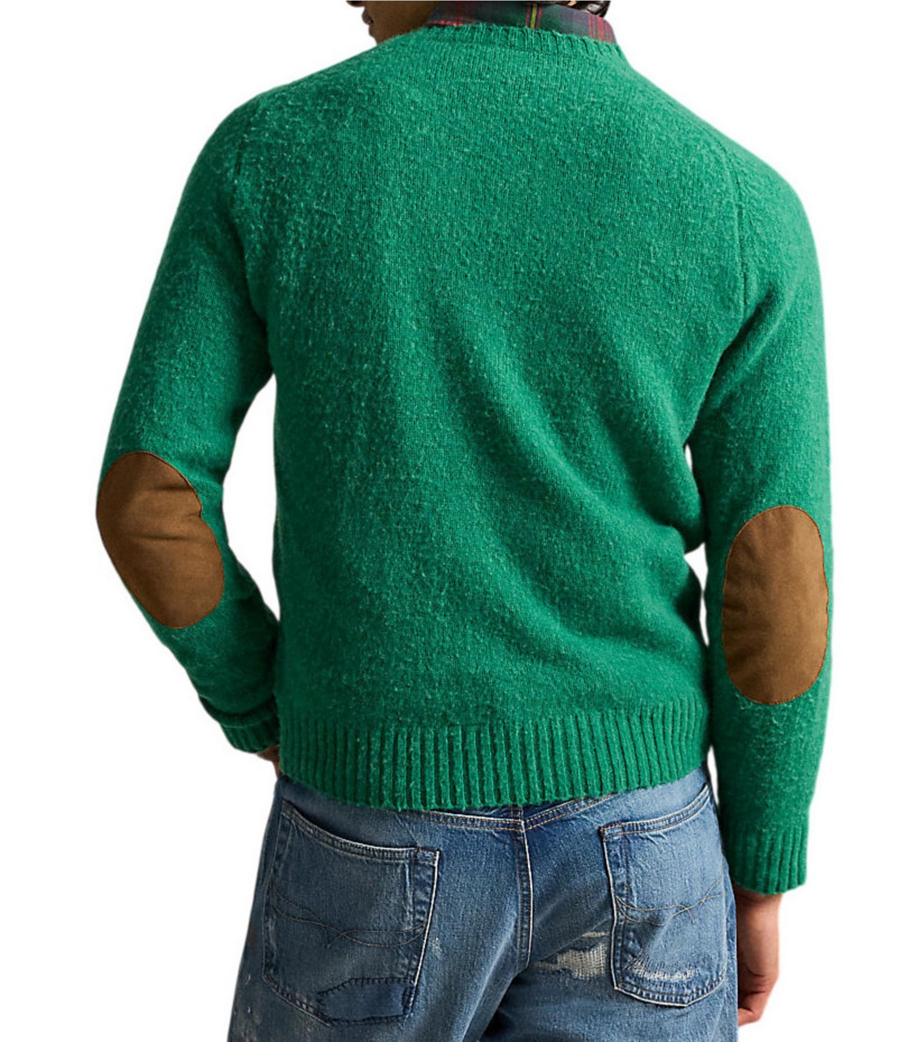 Polo Ralph Lauren Suede-Patch Wool-Cashmere Sweater