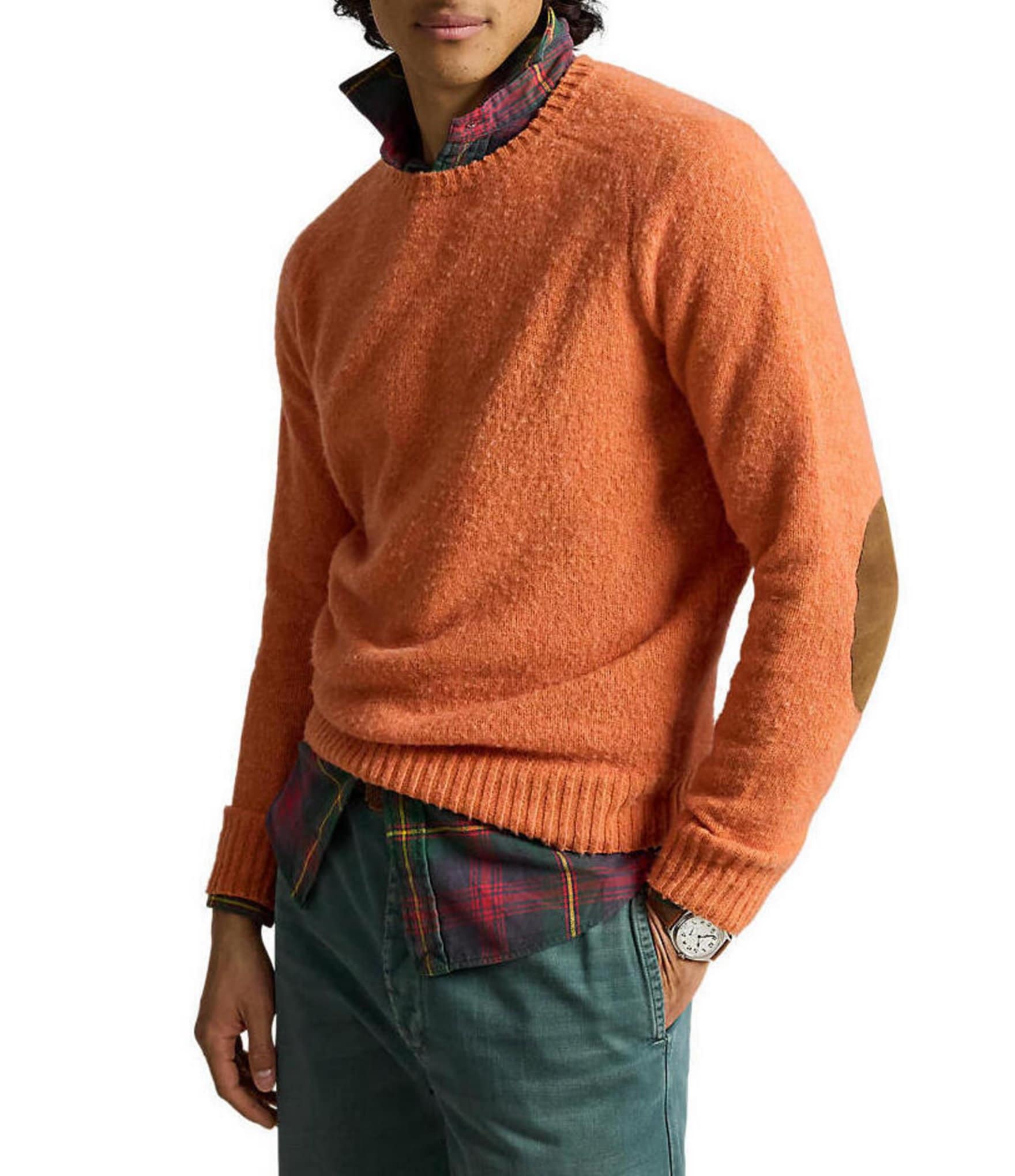 Polo Ralph Lauren Suede-Patch Wool-Cashmere Sweater