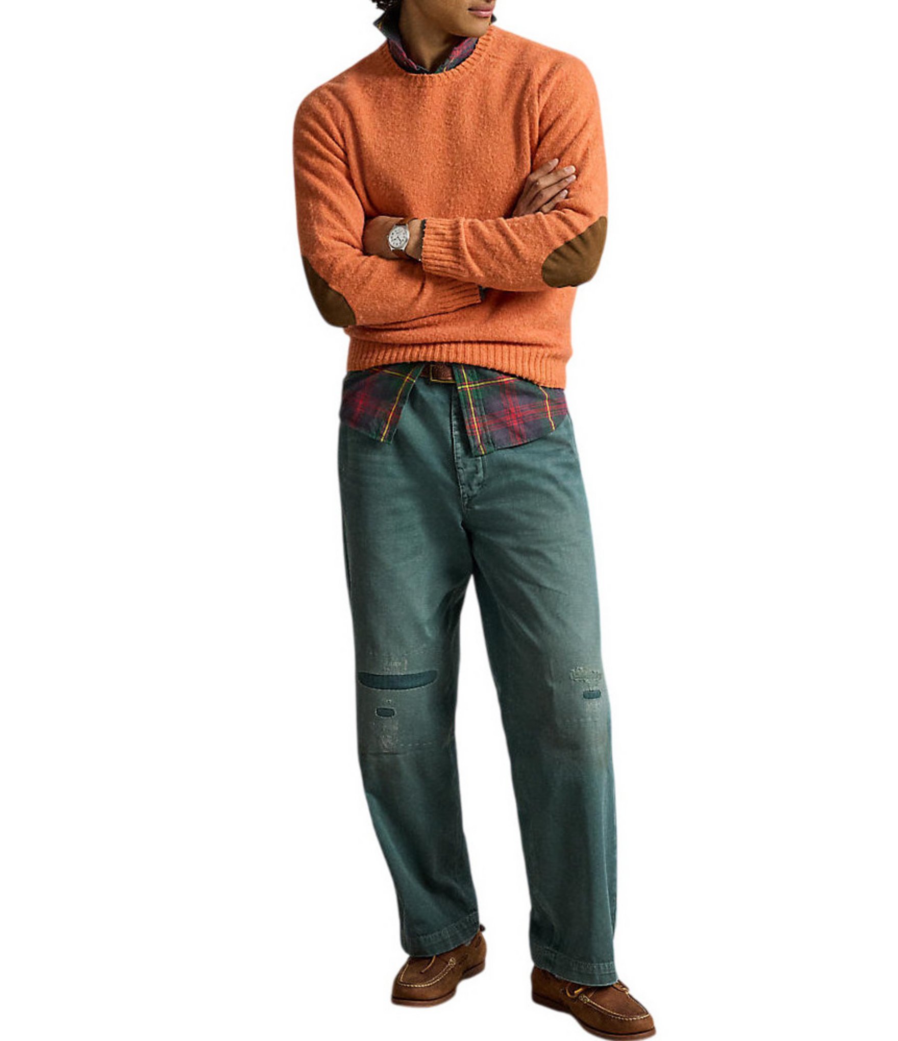 Polo Ralph Lauren Suede-Patch Wool-Cashmere Sweater