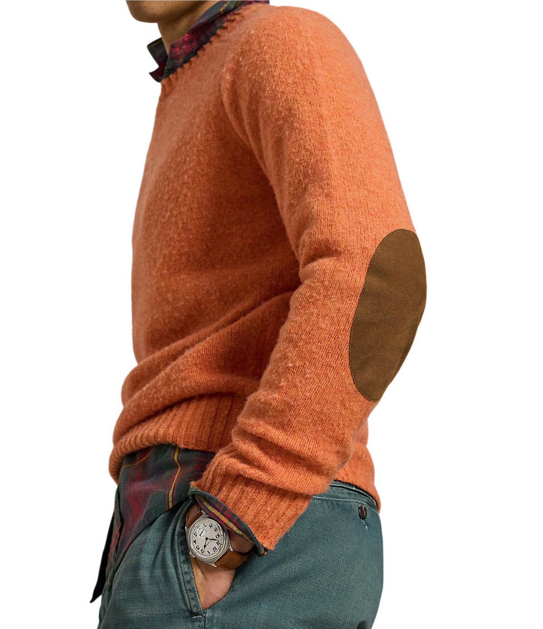 Polo Ralph Lauren Suede-Patch Wool-Cashmere Sweater