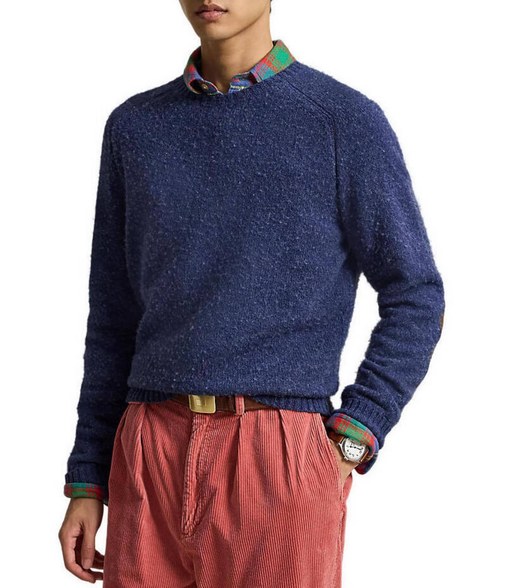 Polo Ralph Lauren Suede-Patch Wool-Cashmere Sweater