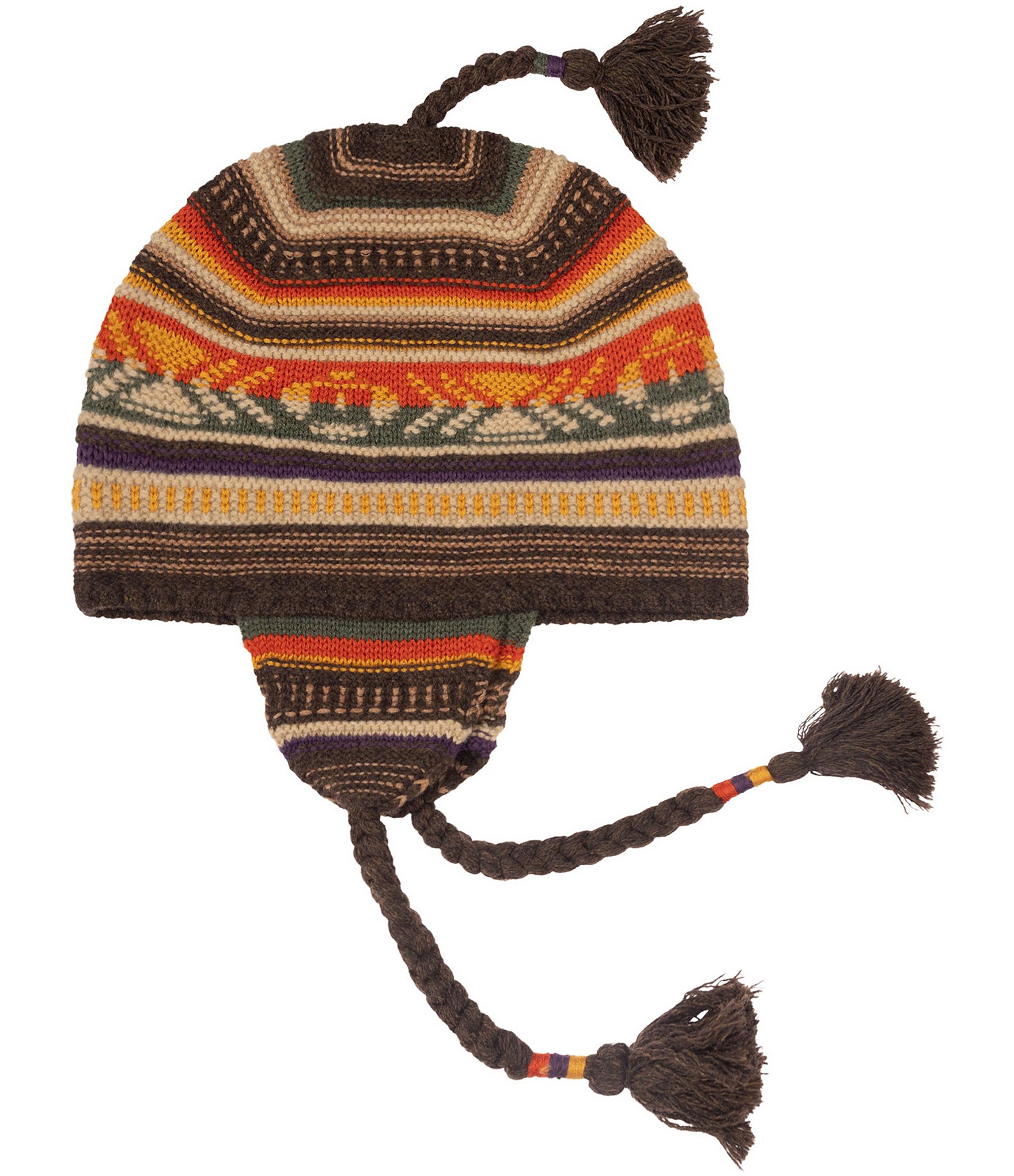 Polo Ralph Lauren Textural-Striped Wool-Rich Earflap Hat