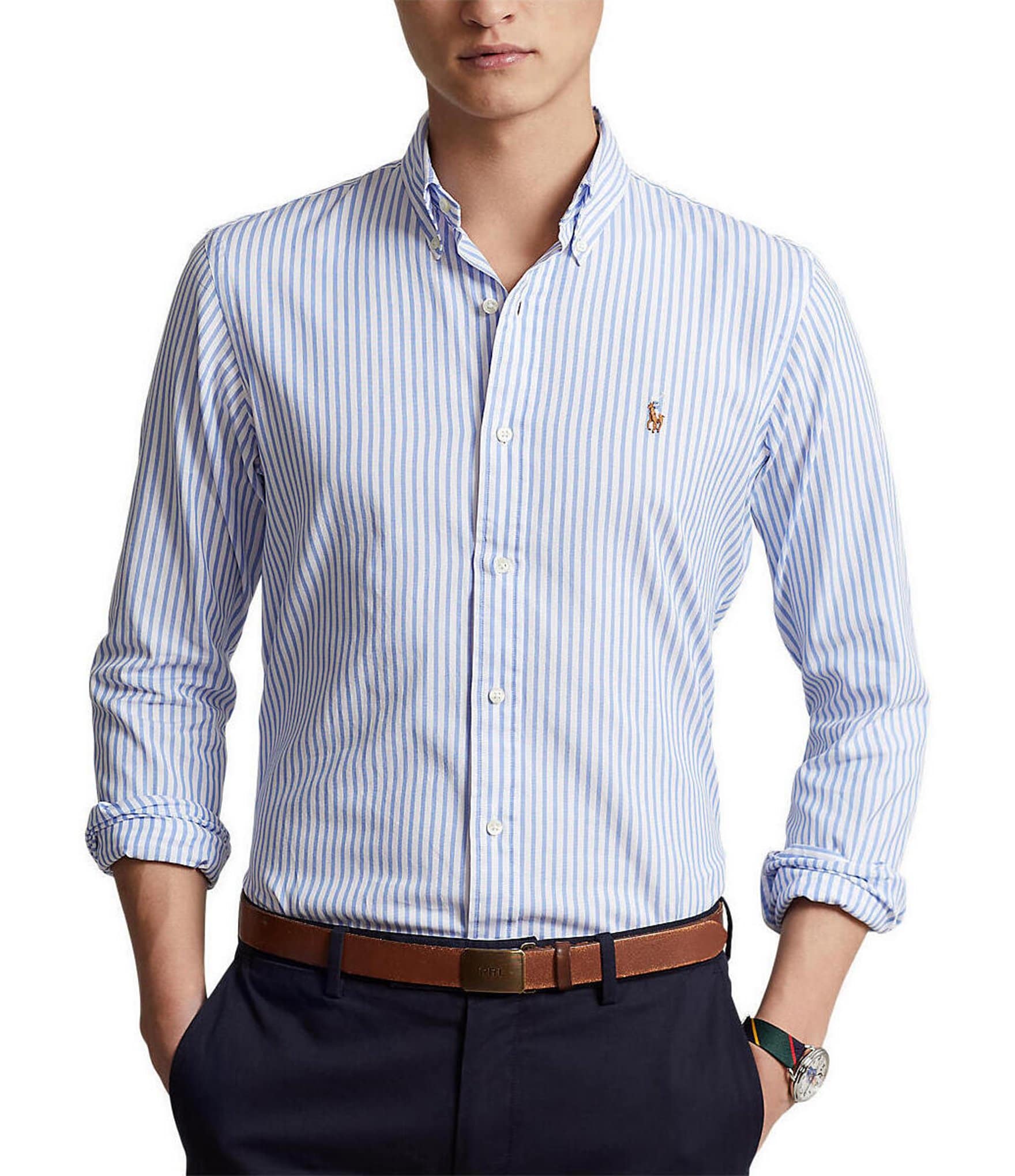 Polo Ralph Lauren Washed Pinpoint Oxford Long-Sleeve Woven Shirt ...