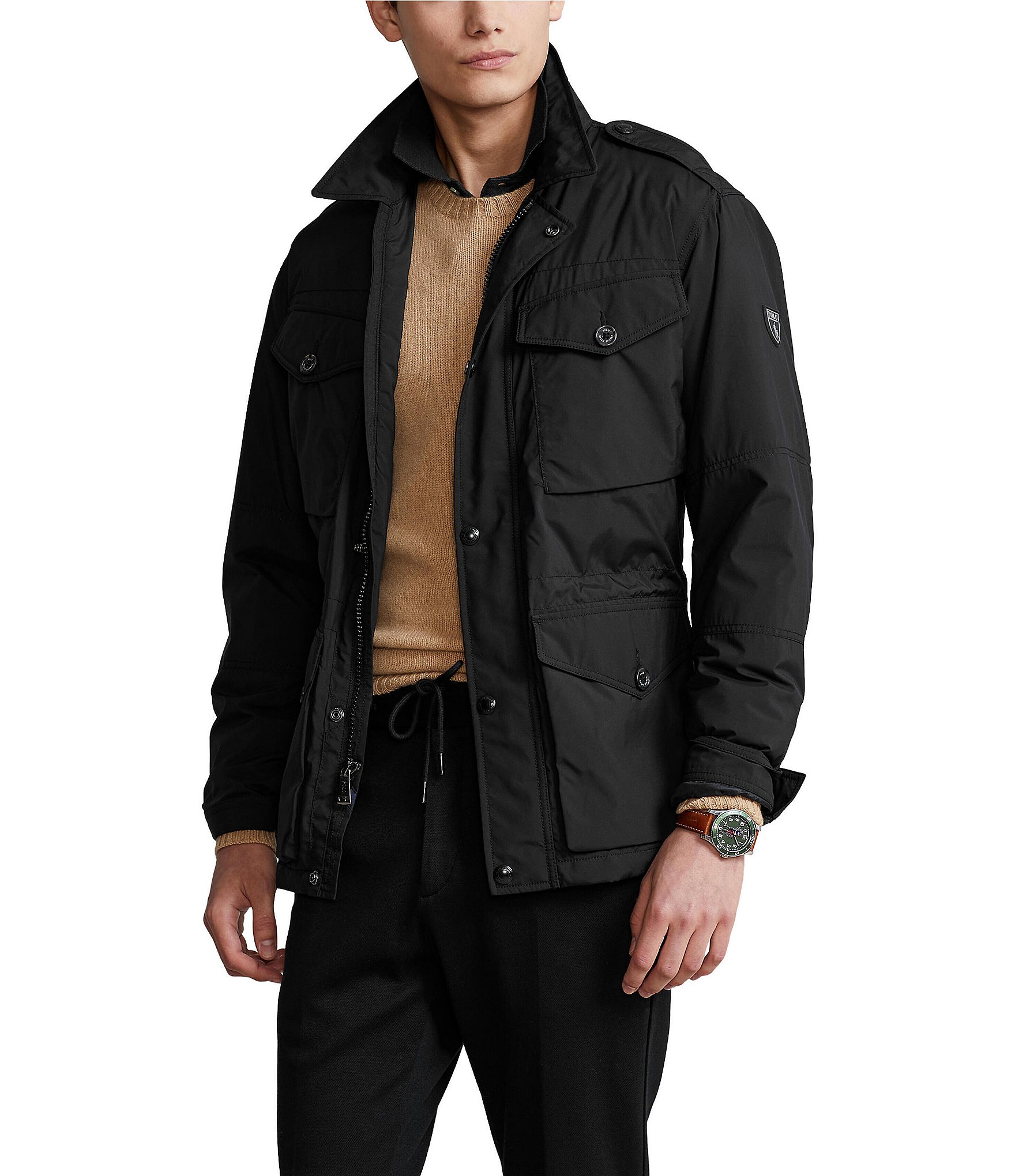 POLO RALPH LAUREN - RLX Condover Hooded Recycled Shell Field Jacket - Black  Polo Ralph Lauren