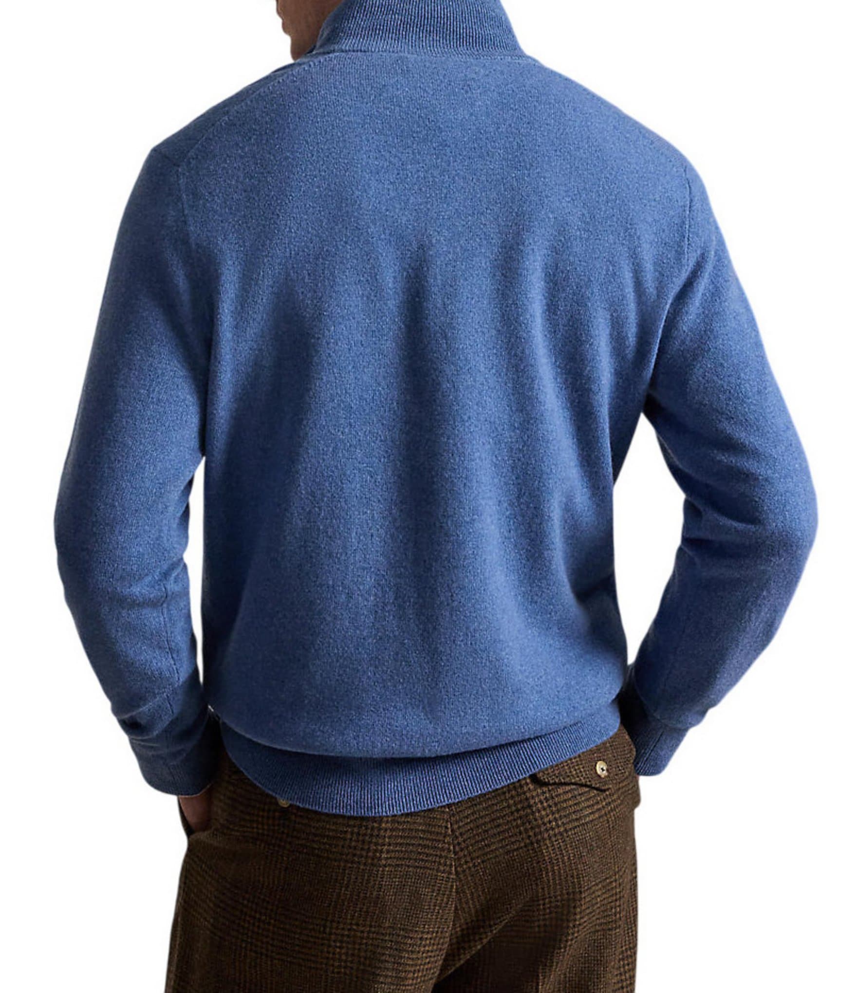 Polo Ralph Lauren Wool Rib-knit Quarter-Zip Sweater