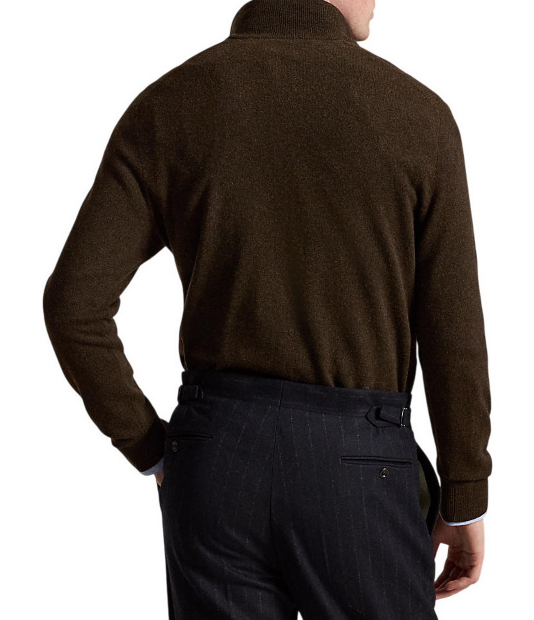 Polo Ralph Lauren Wool Rib-knit Quarter-Zip Sweater