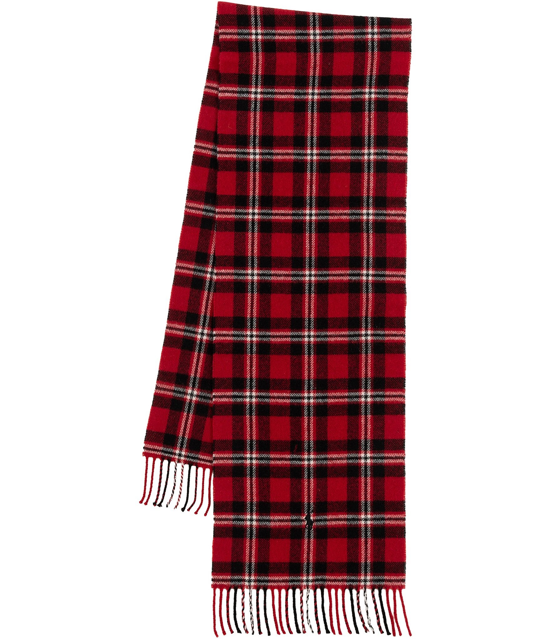 Polo Ralph Lauren Woolen Plaid Fringe Scarf