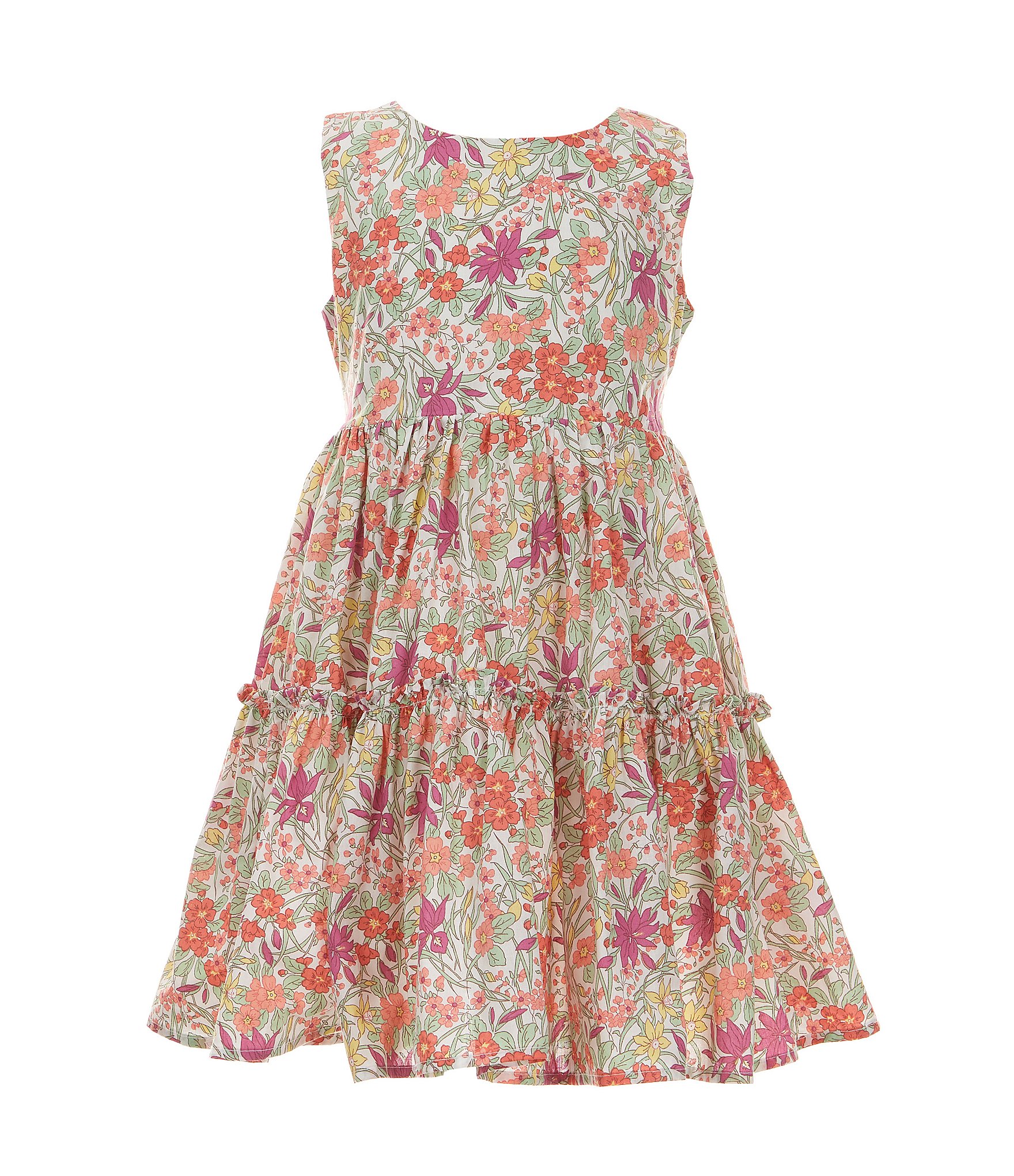 Pippa & Julie Little Girls 2T-6X Sleeveless Floral Printed Ruffled