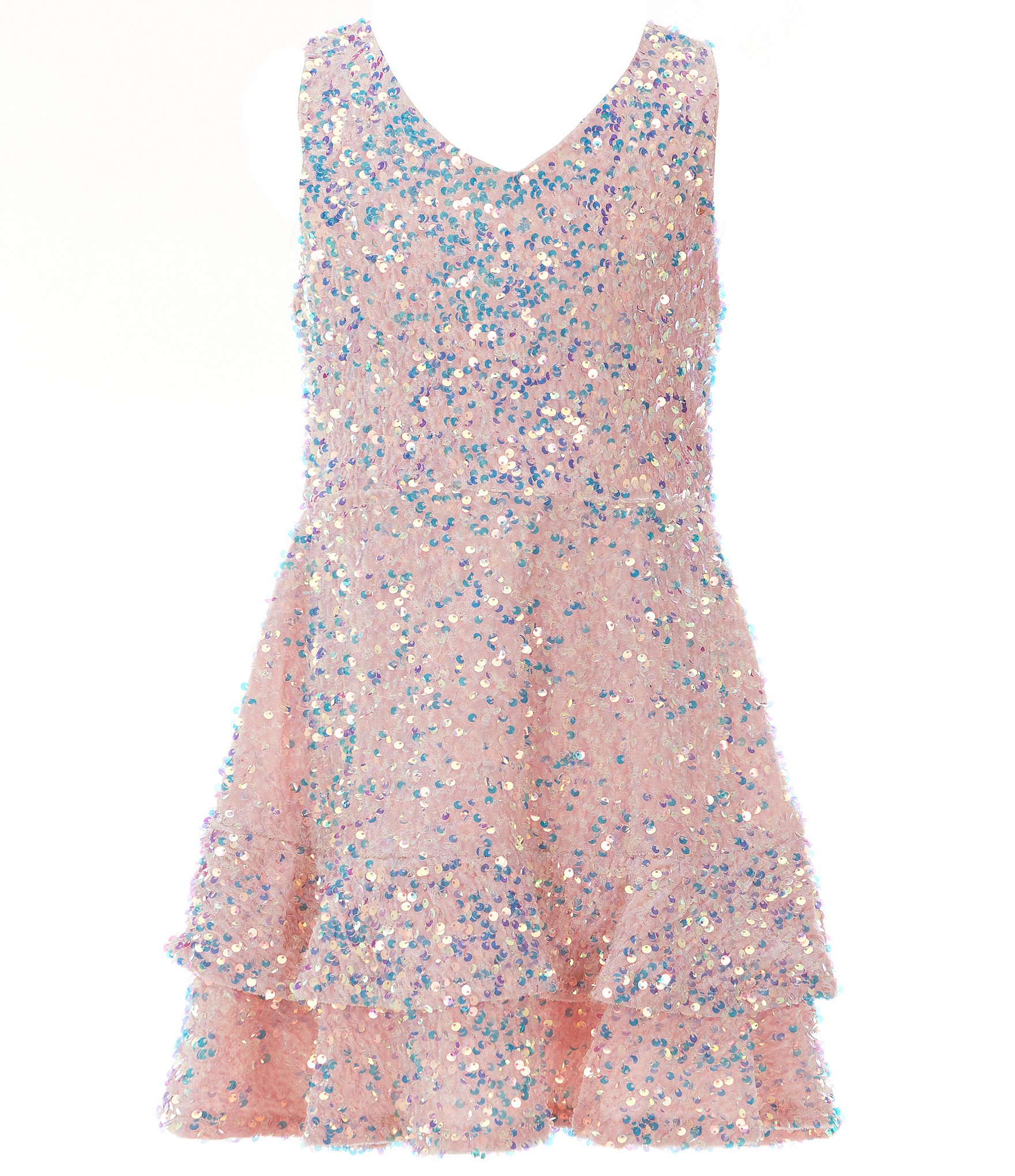 Poppies and Roses Big Girls 7-16 Sequin-Embellished Velvet