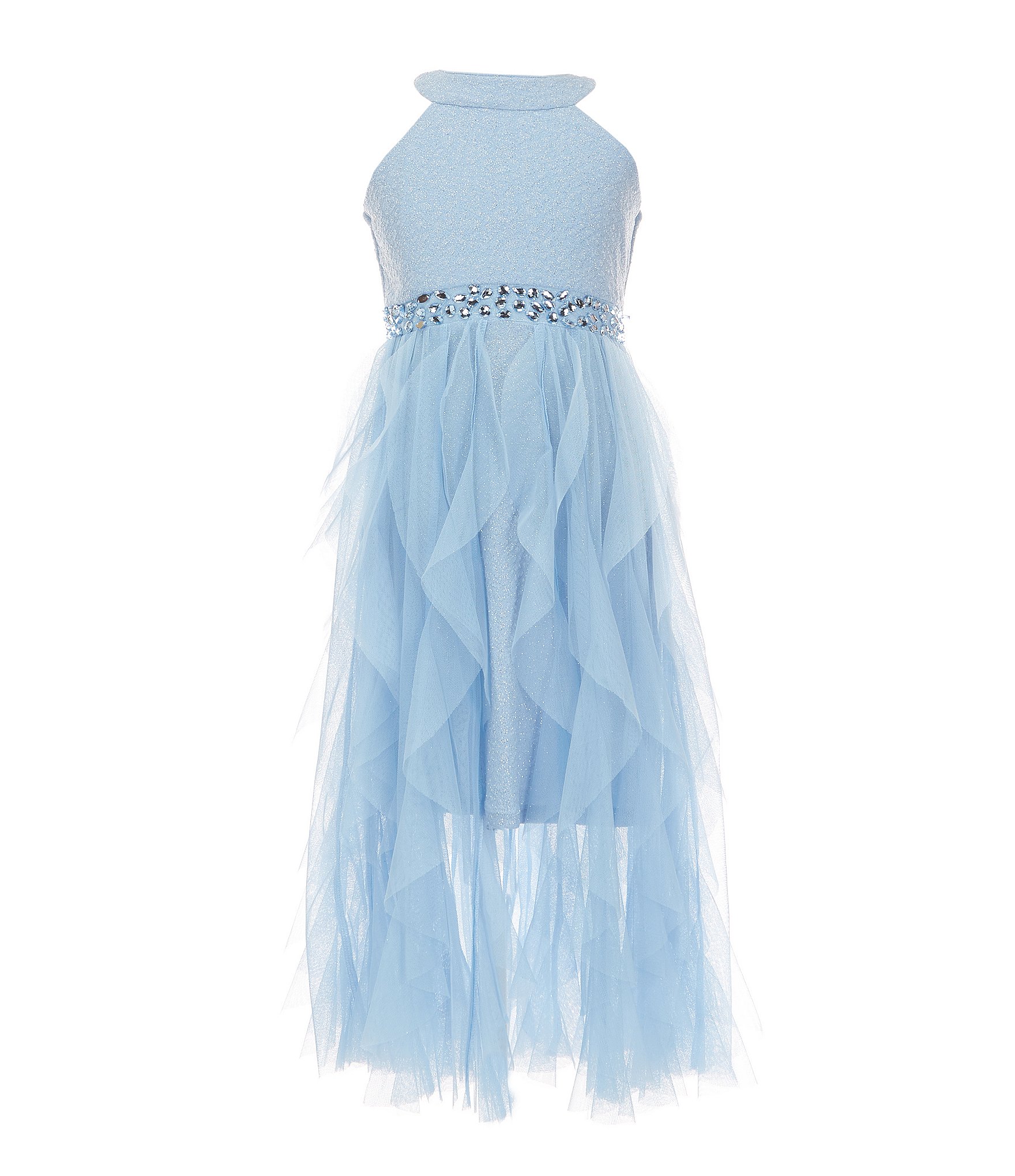 Poppies and Roses Little Girls Sleeveless Cascading-Skirted Ballgown