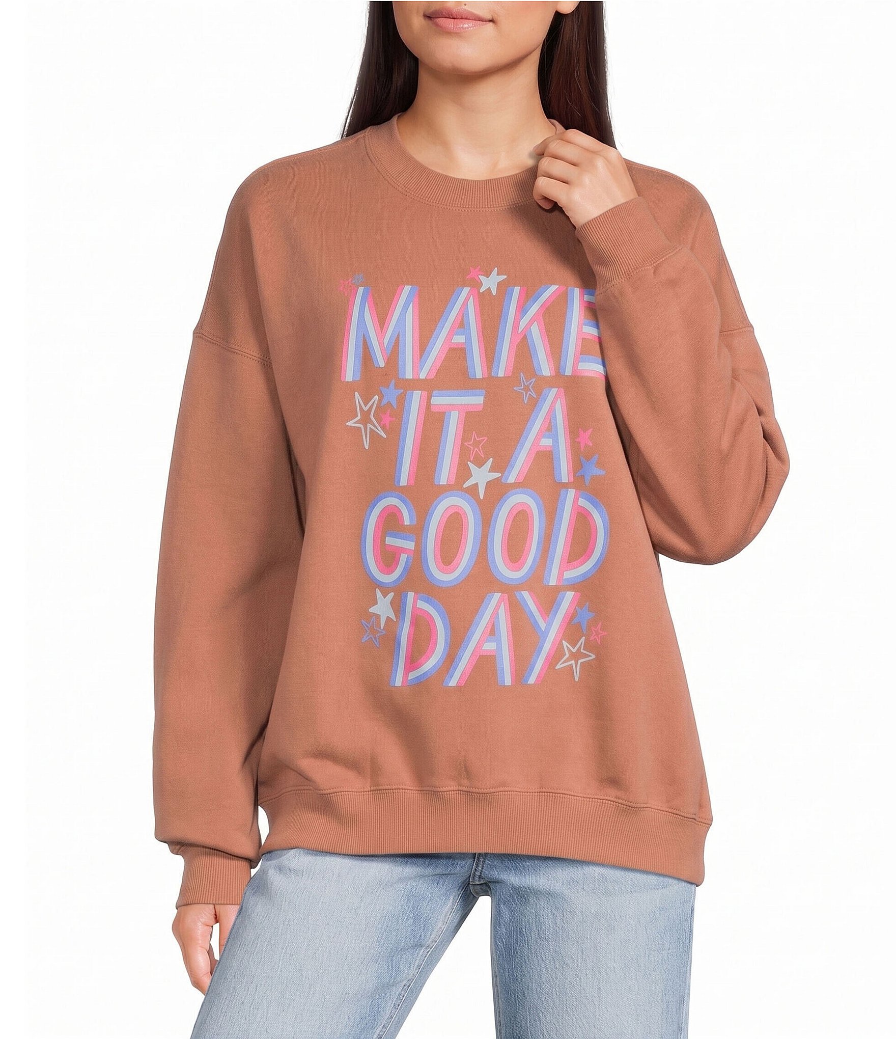 Poppy & Pine Long Sleeve Make It A Good Day Sweatshirt