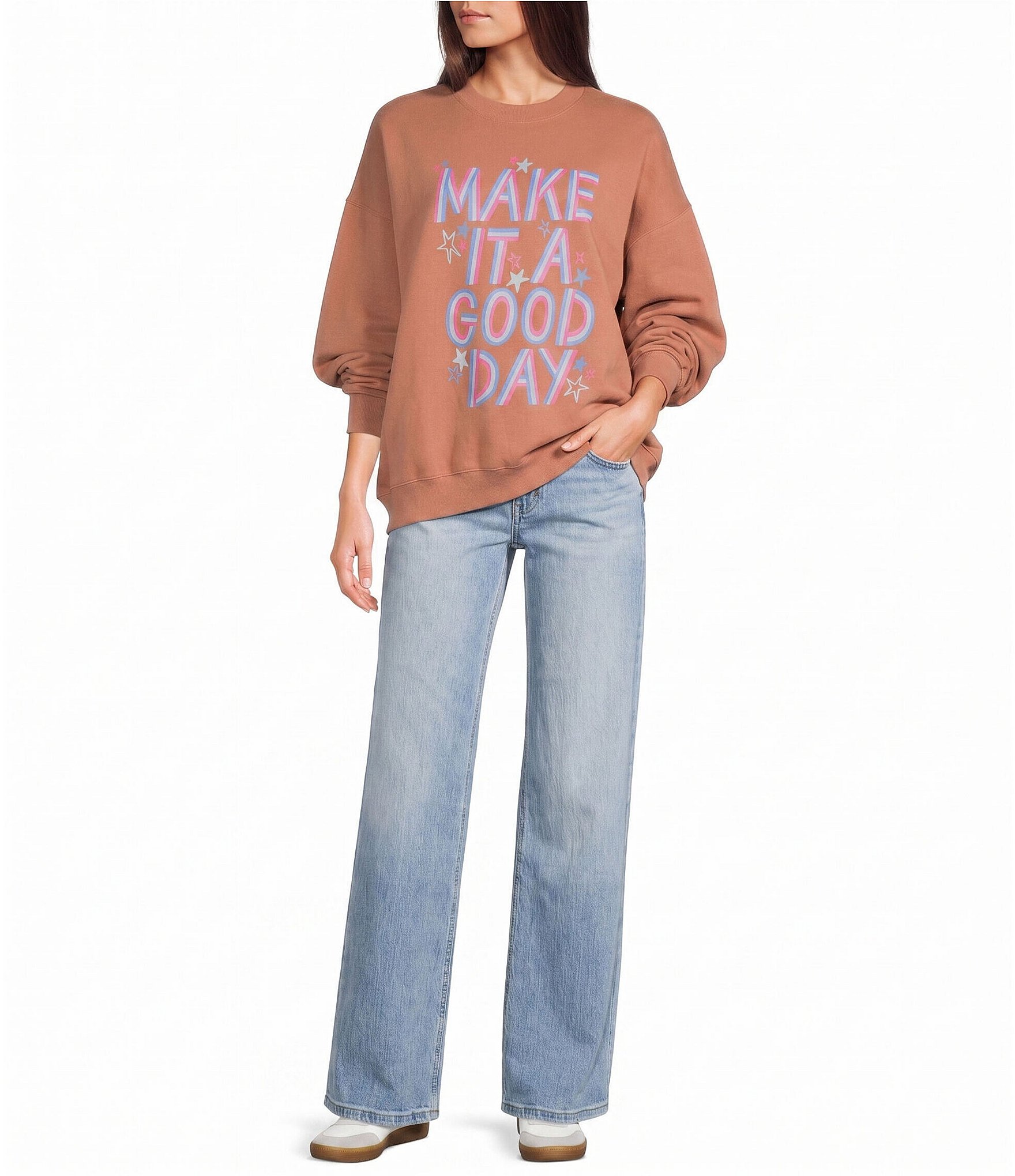 Poppy & Pine Long Sleeve Make It A Good Day Sweatshirt