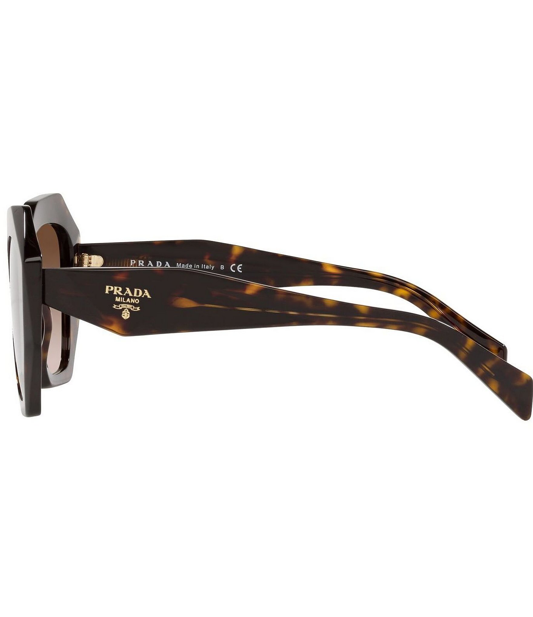 Prada Womens PR 16WS Tortoise 53mm Geometric Sunglasses