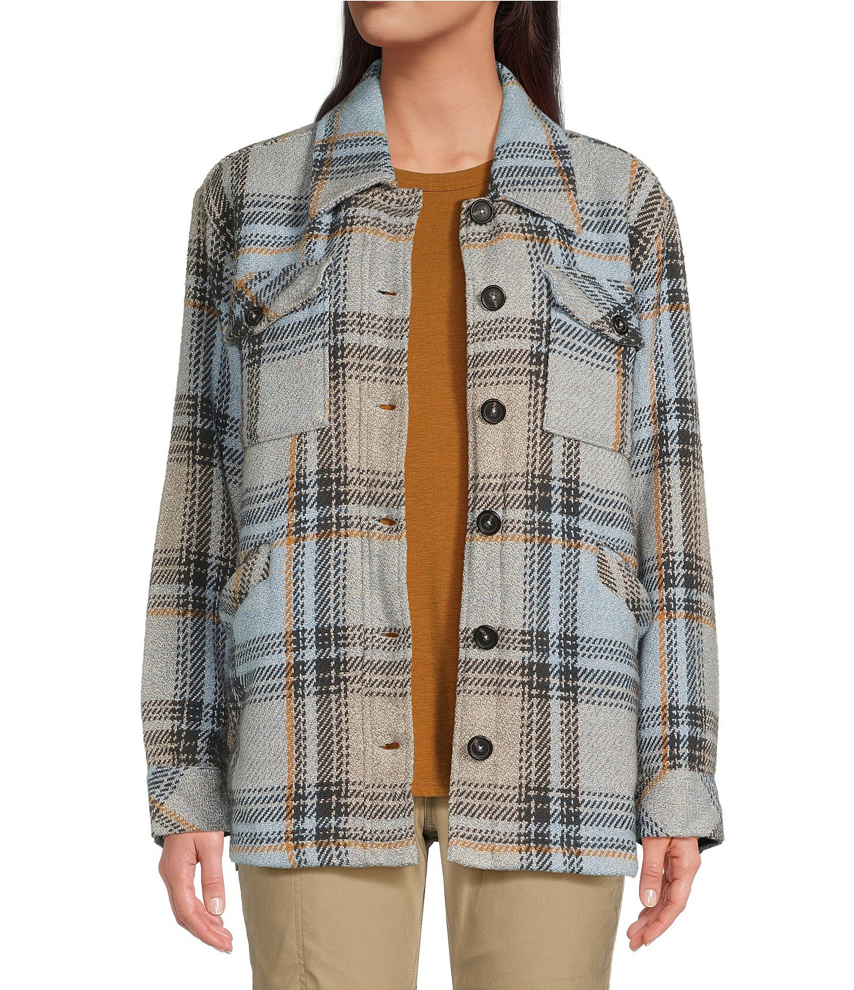 prAna Lower Falls Plaid Print Collared Button Front Long Sleeve Flannel ...