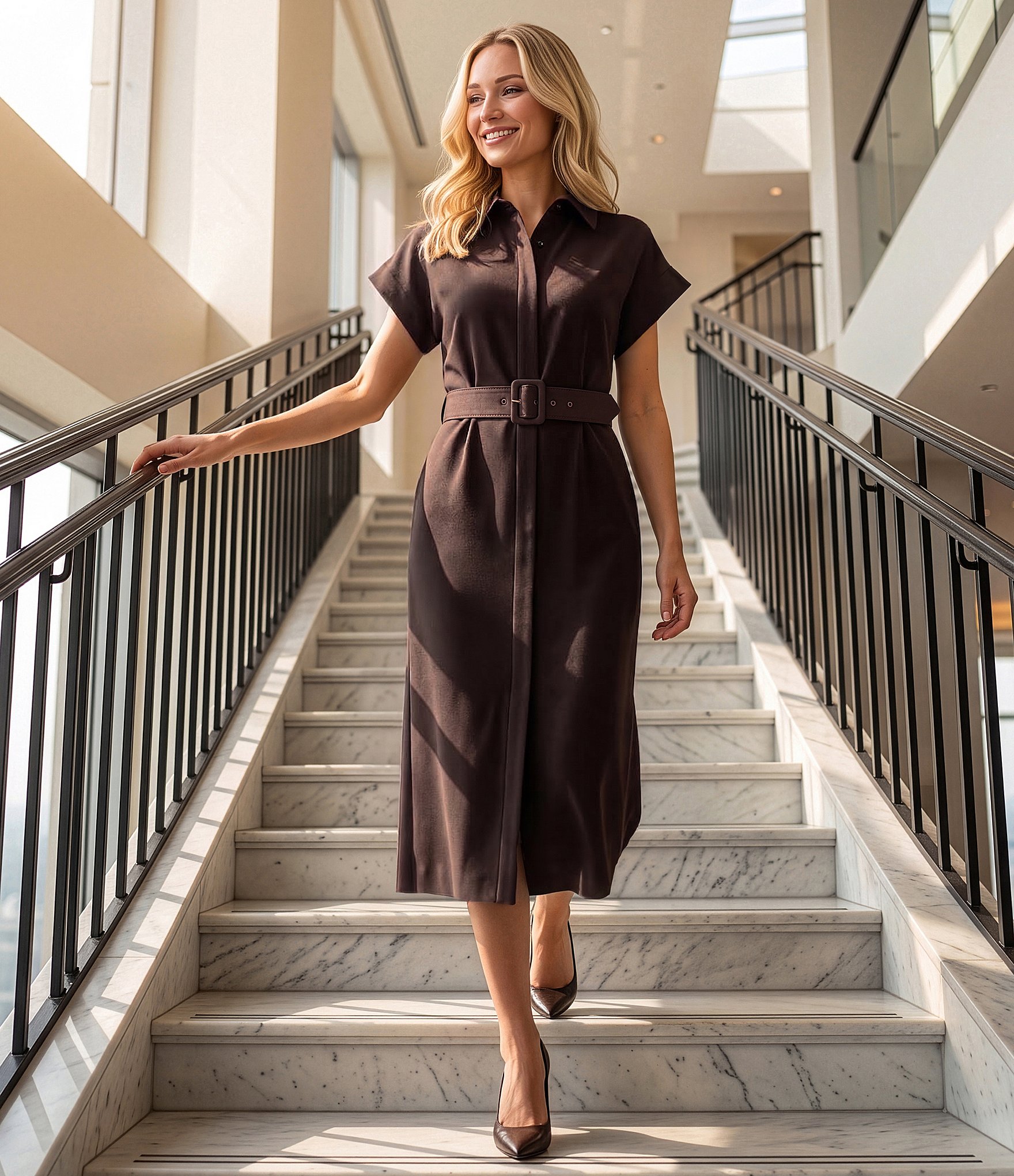 Preston & York Abbott Collared Short Sleeve Dress
