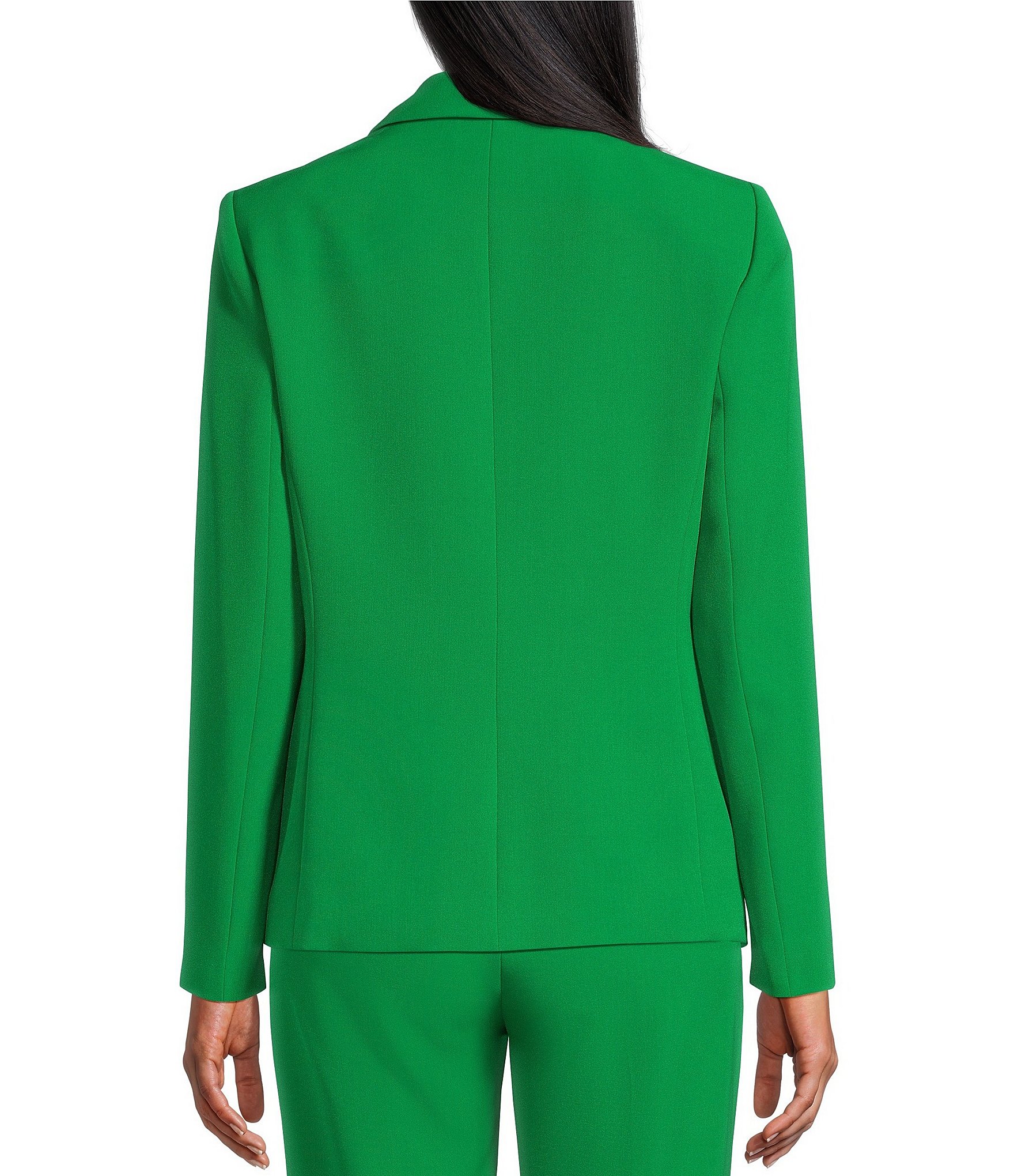 Preston & York Alyssa Notch Lapel Long Sleeve One Button Crepe Blazer
