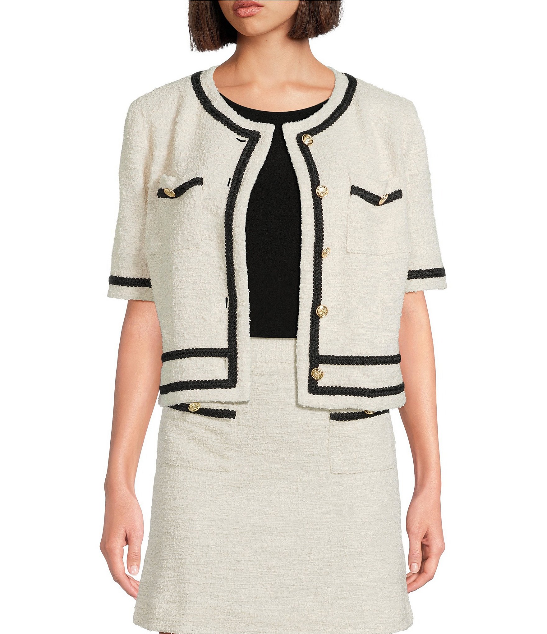 Tweed Knit Short Jacket – St. John Knits