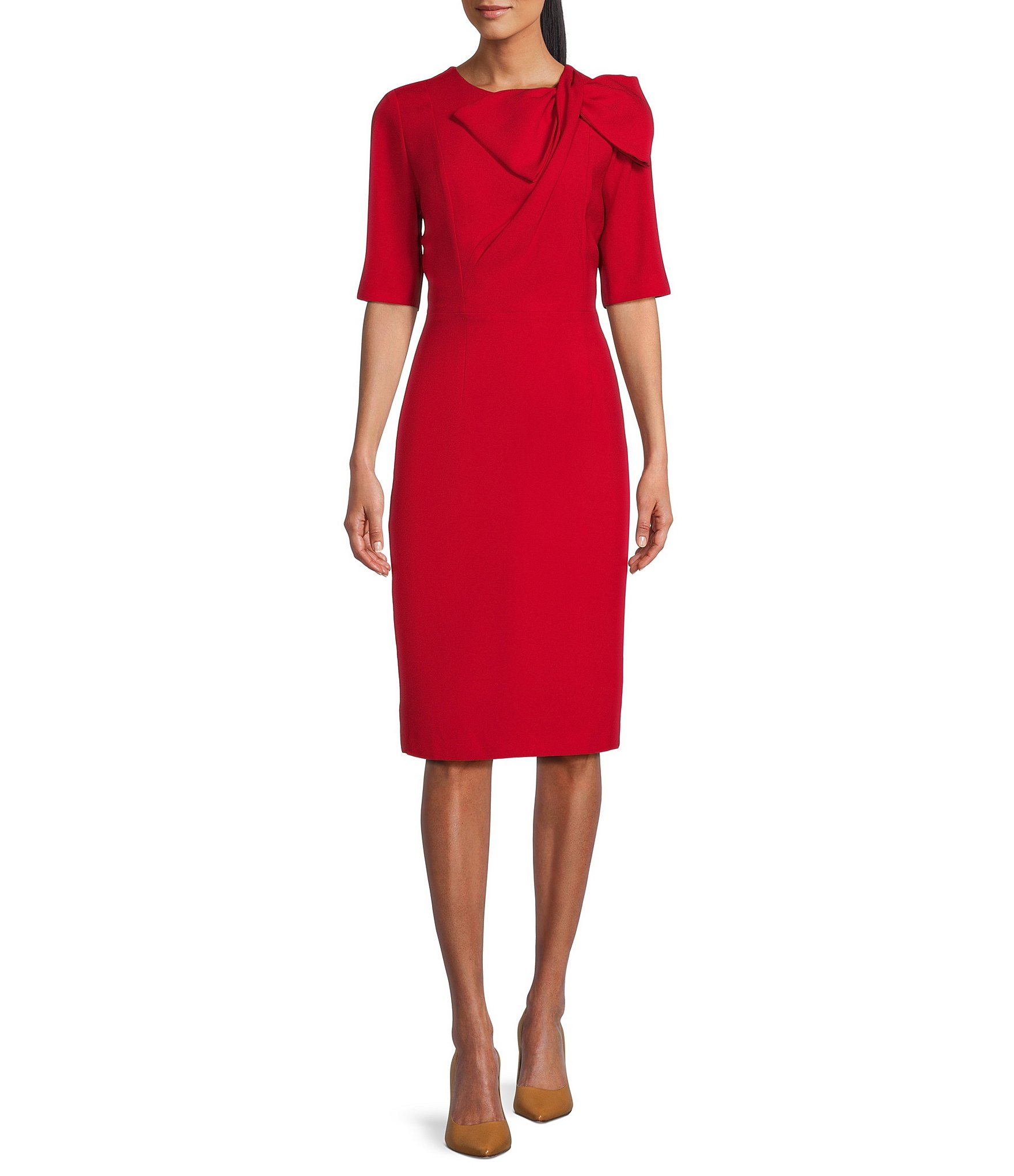 Preston & York Kathleen Crepe Bow Sheath Dress | Dillard's