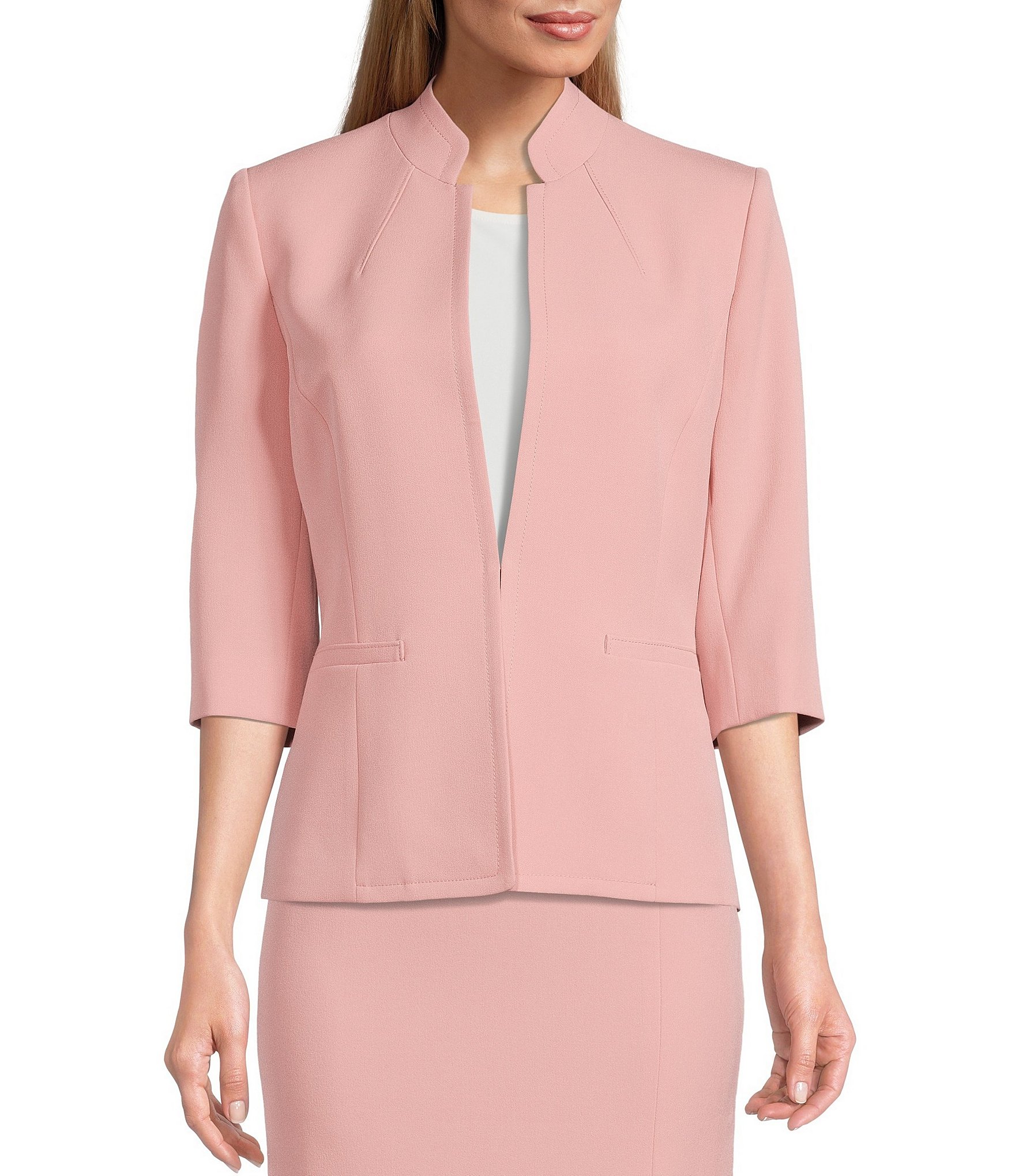 WJHWSX Womans Blazer Cozy Long Sleeve Mandarin Collar Standard