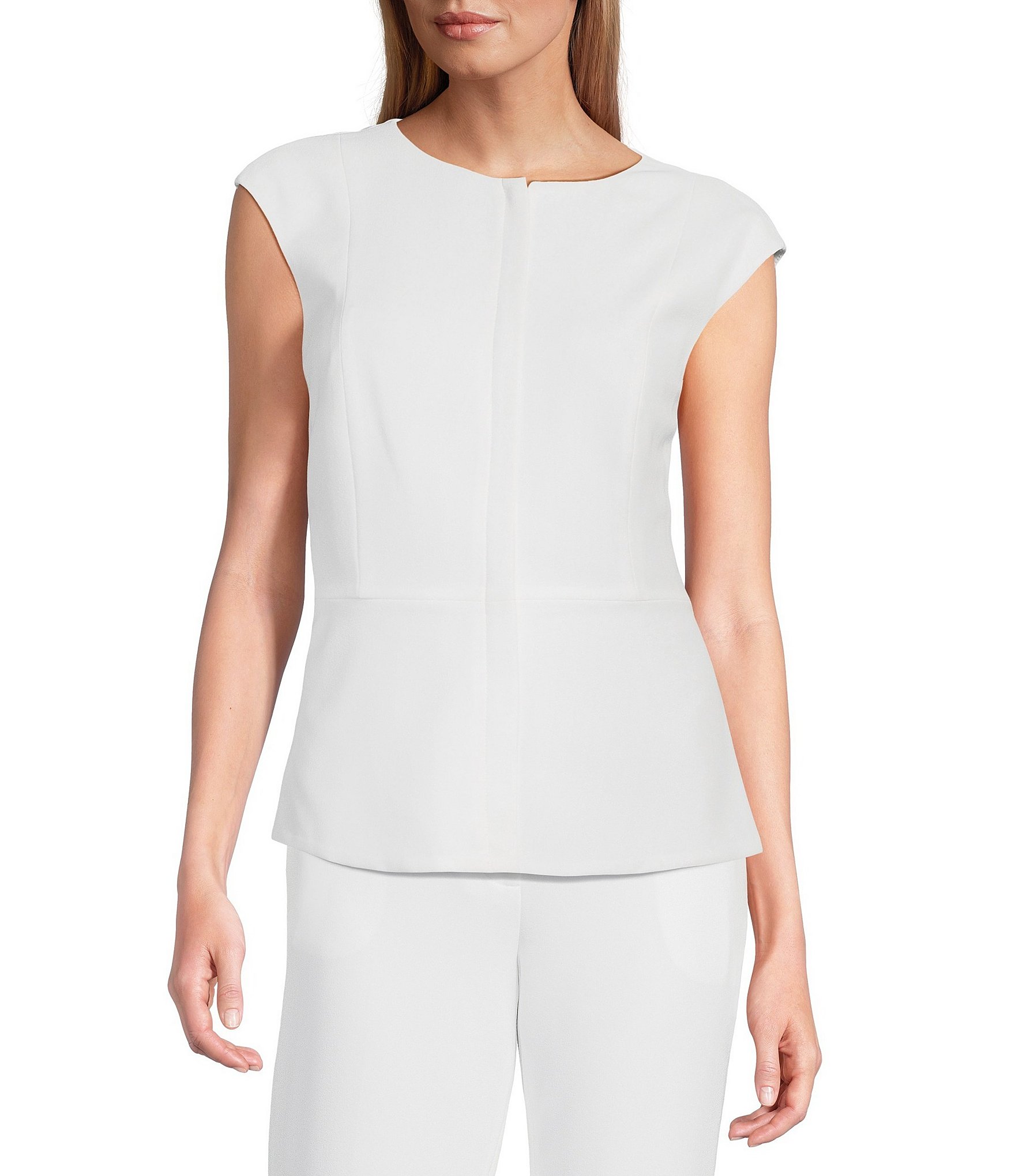 Preston & York Pamela Crepe Round Neckline Cap Sleeve Vest