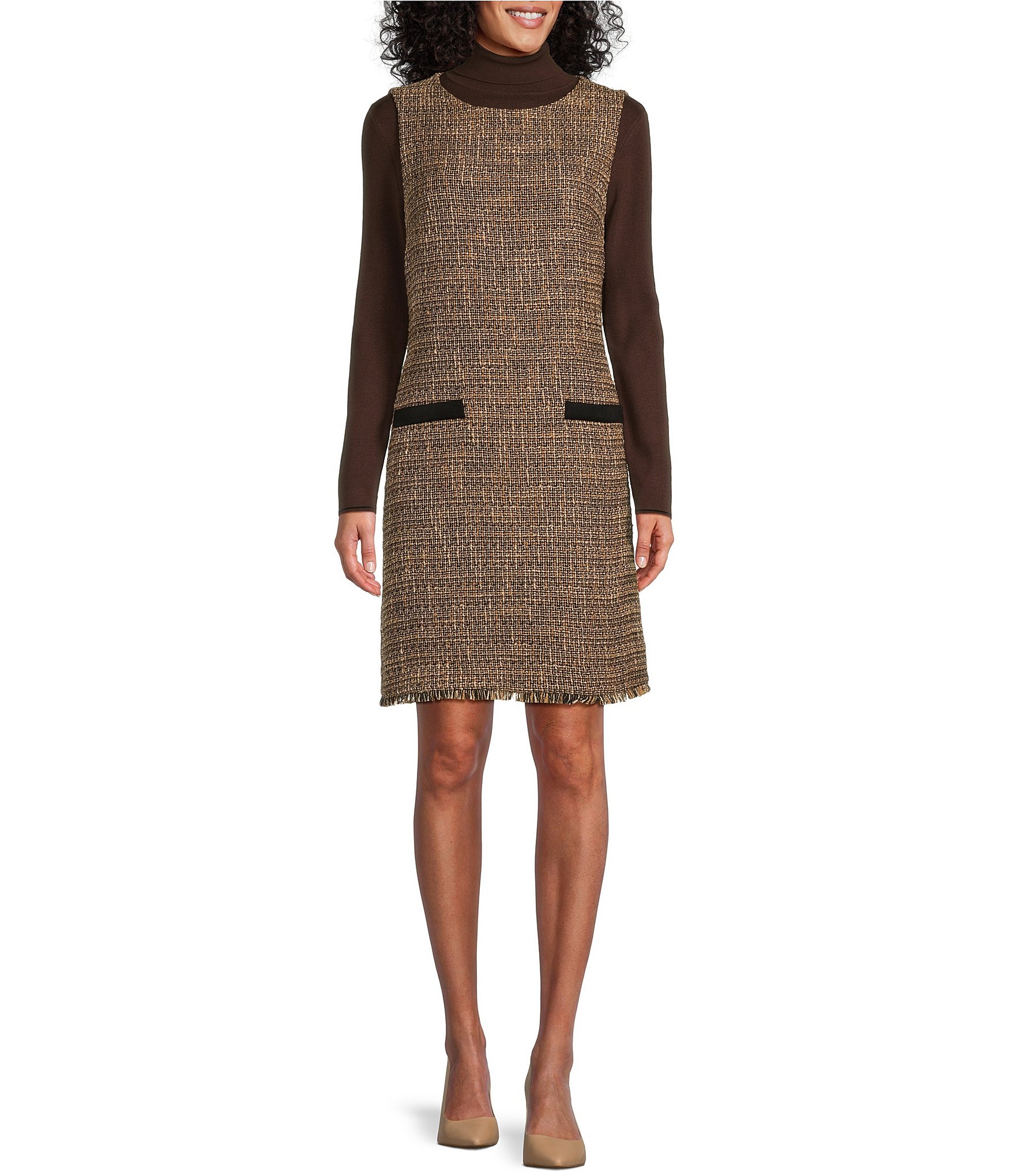 Preston & York Roselyn Round Neck Sleeveless Boucle Shift Dress | Dillard's