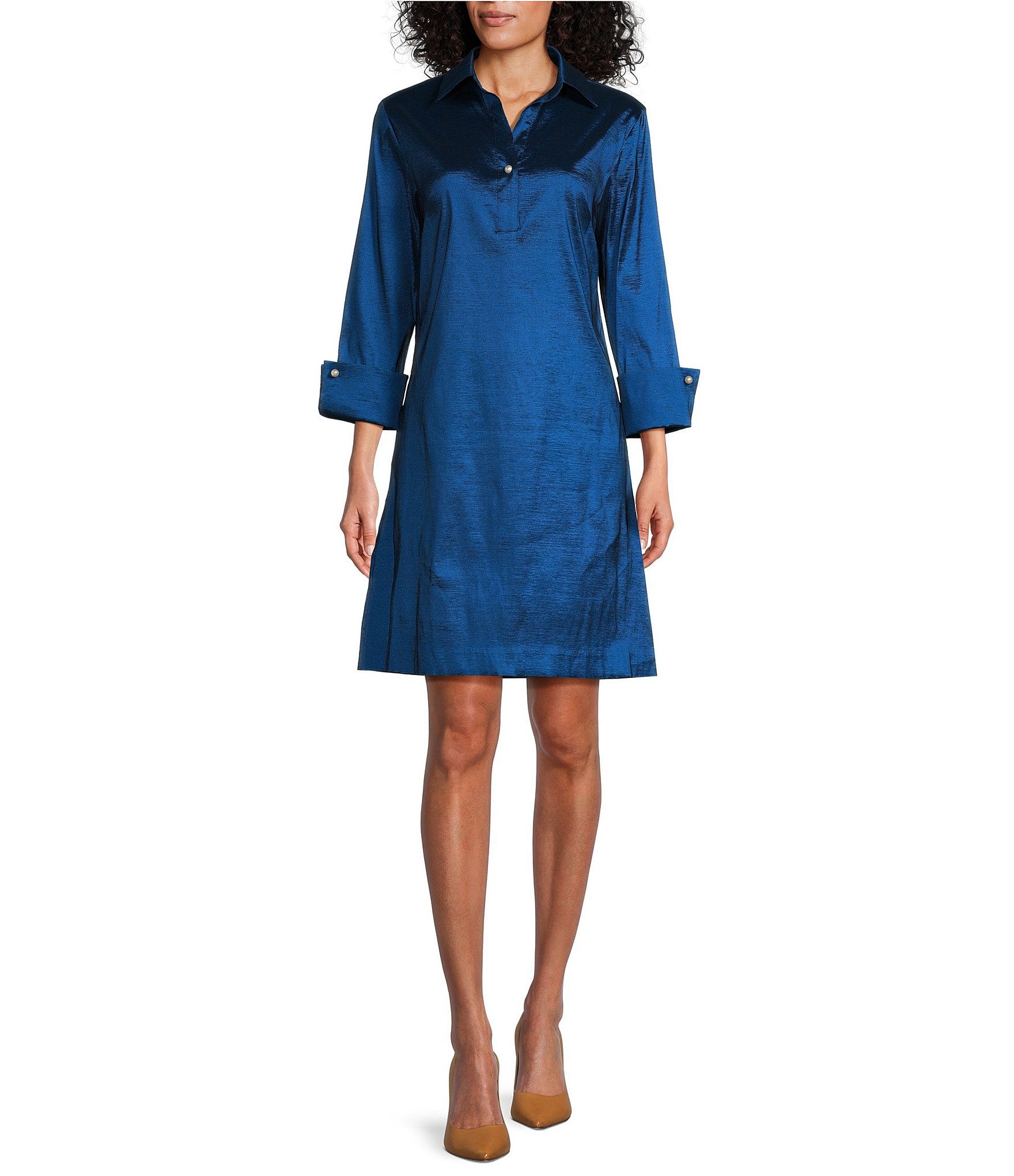 Zapaka Women Light Blue 1950s Dress Polka Dots Spaghetti