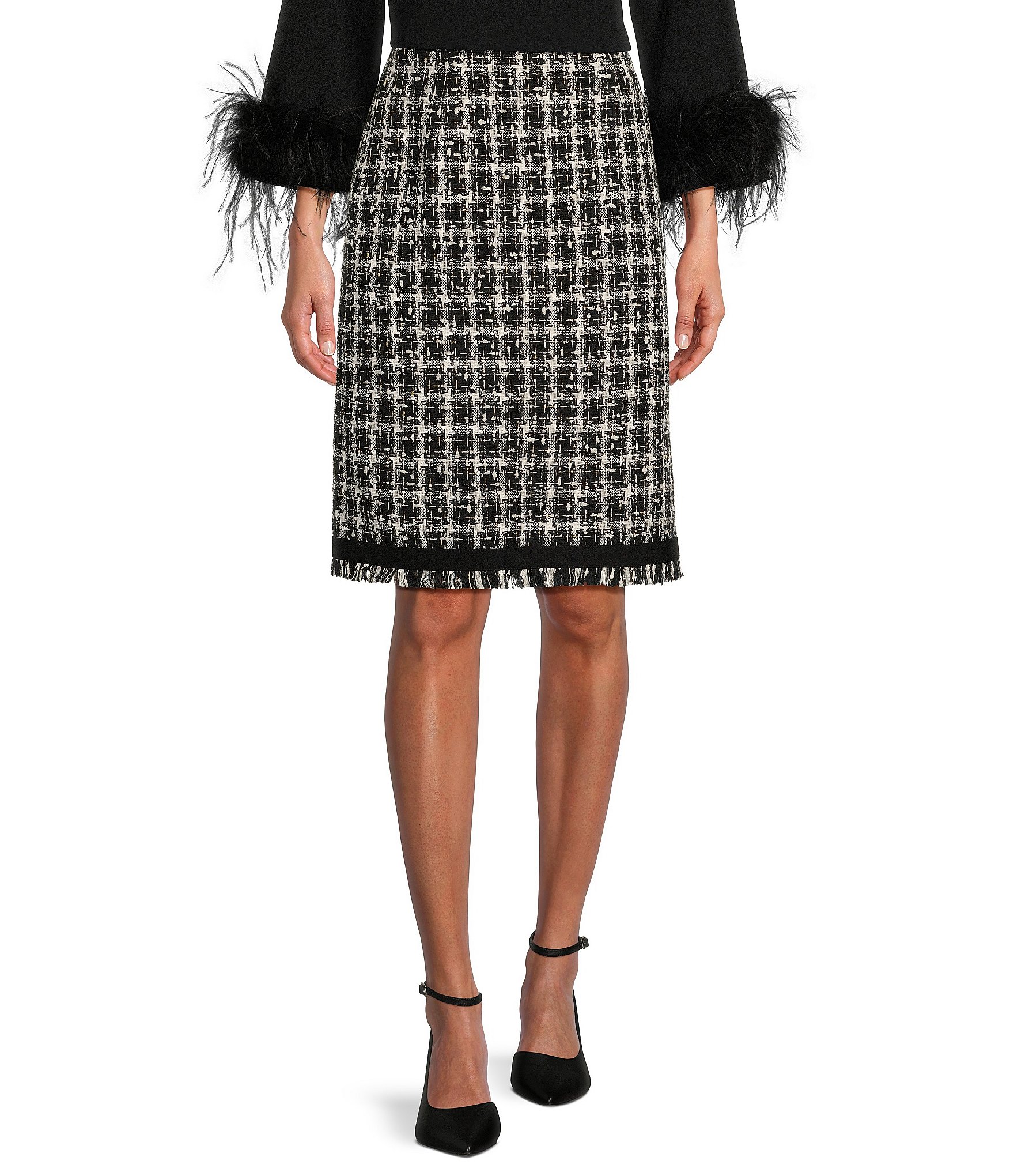 Preston & York Tweed Knee Length Coordinating Kelly Pencil Skirt | Dillard's