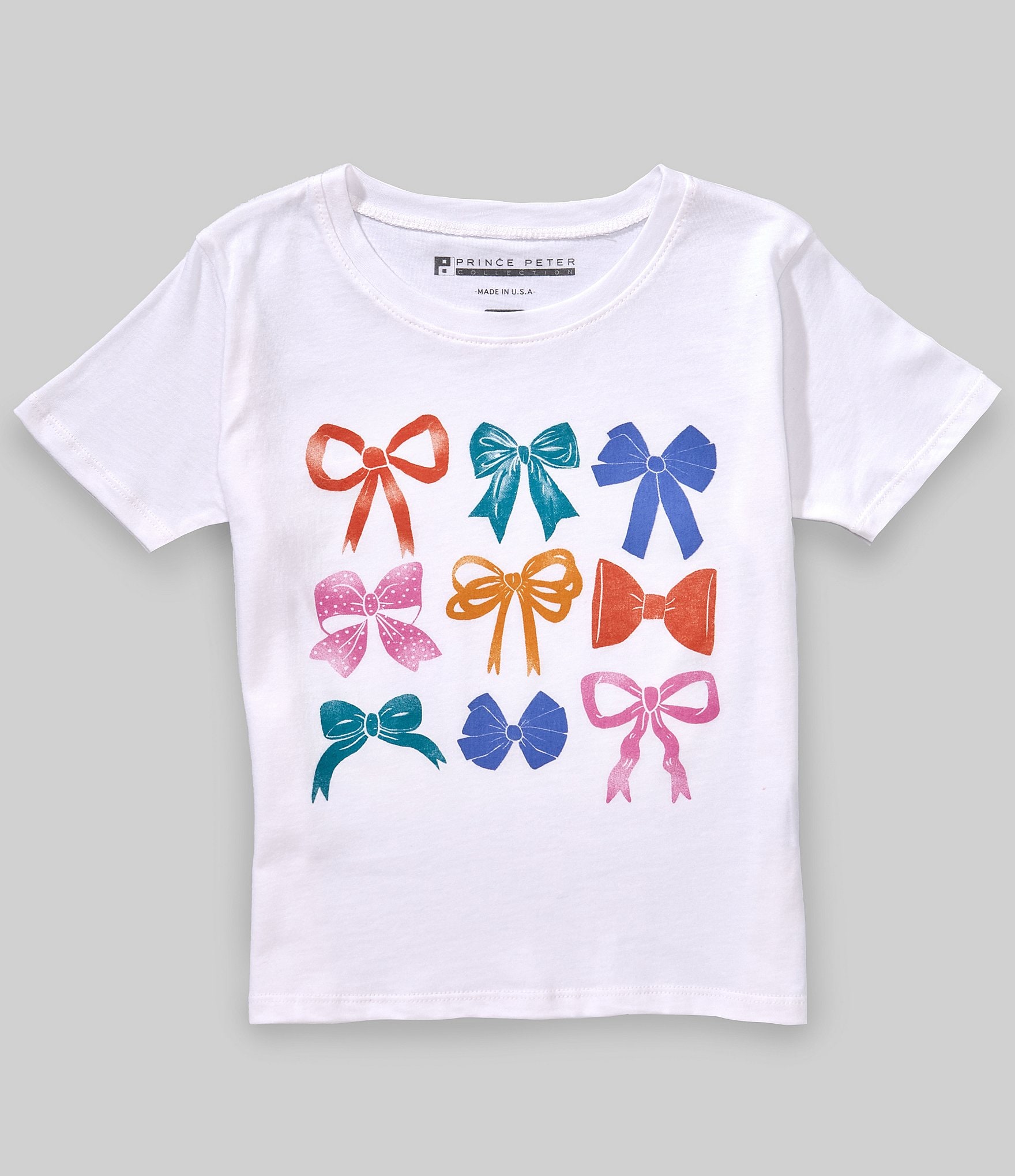 Prince Peter Big Girls Bow Graphic Short Sleeve T-Shirt