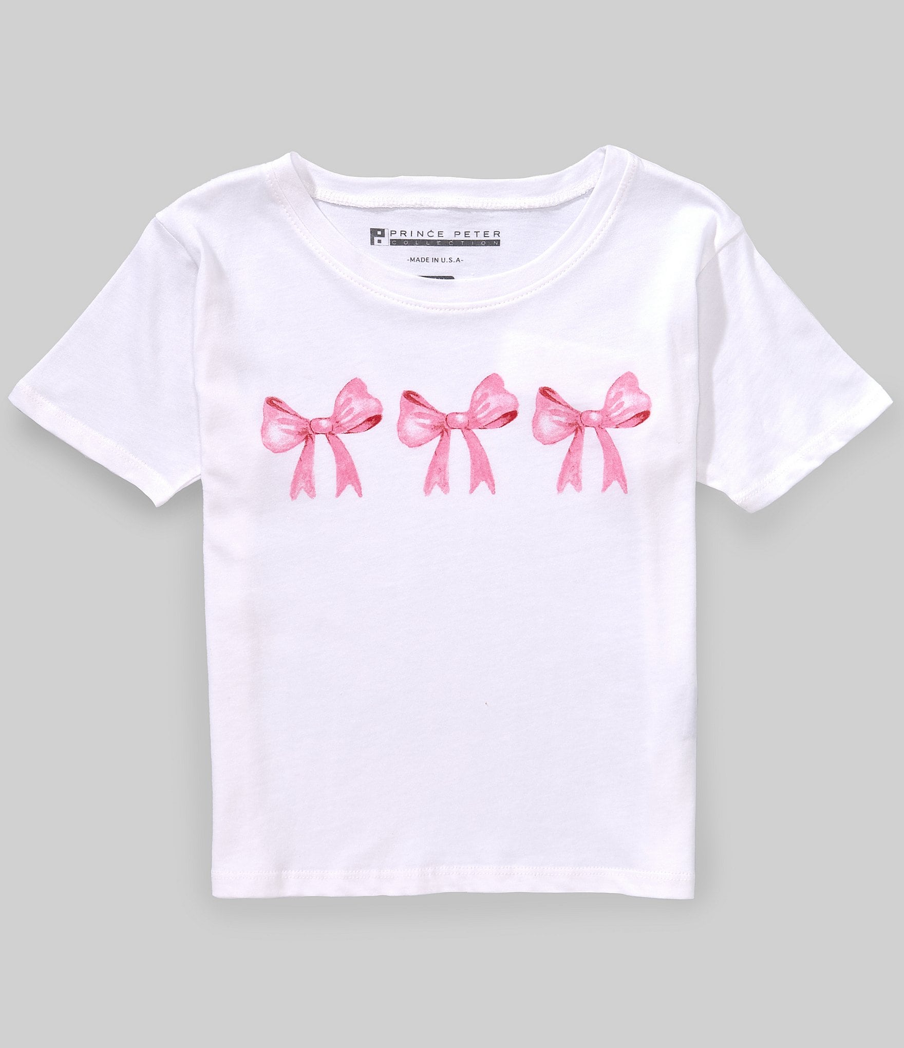 Prince Peter Big Girls Bow Short Sleeve T-Shirt