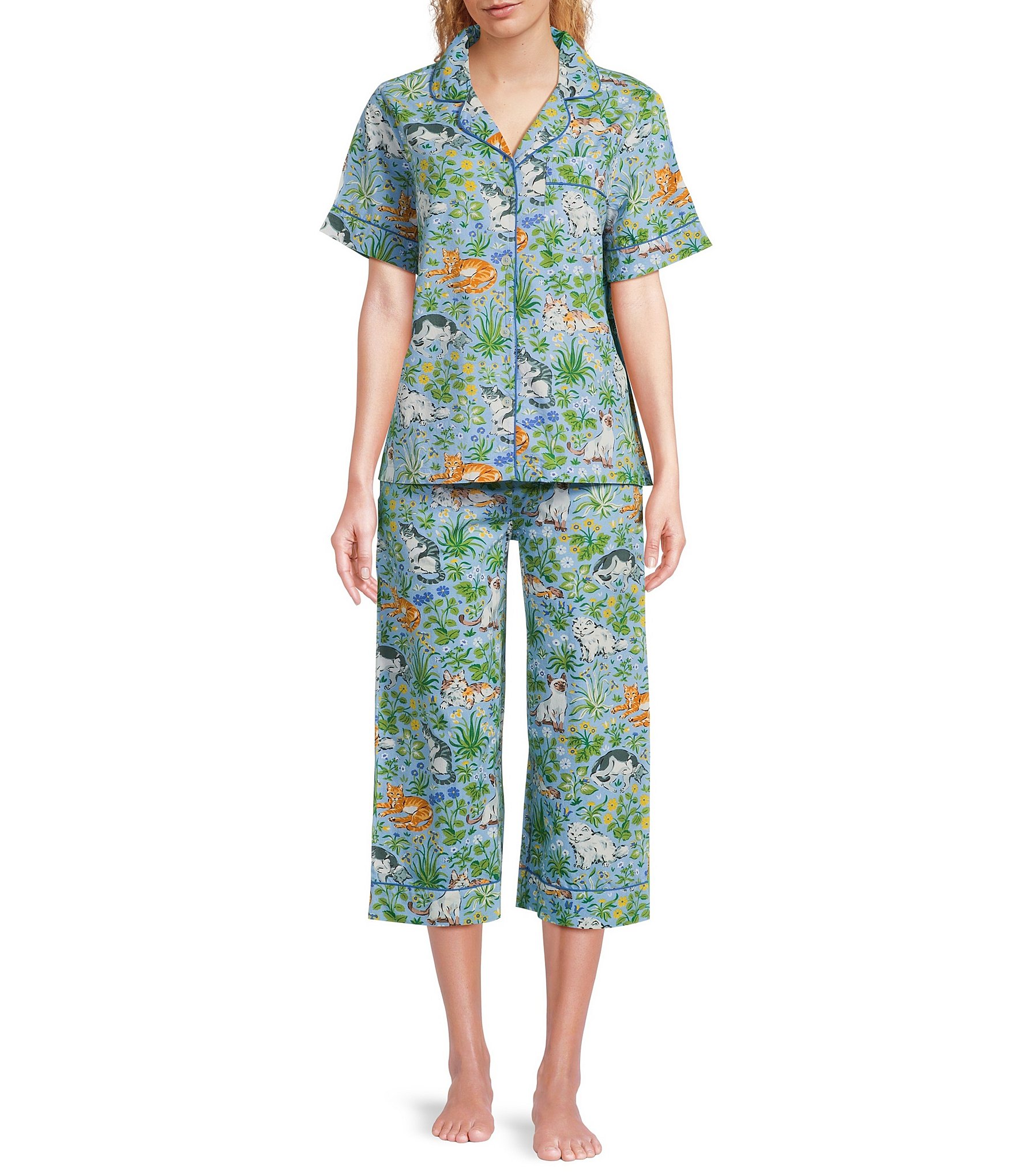 Printfresh Woven Organic Cotton Poplin Must Love Cats Short