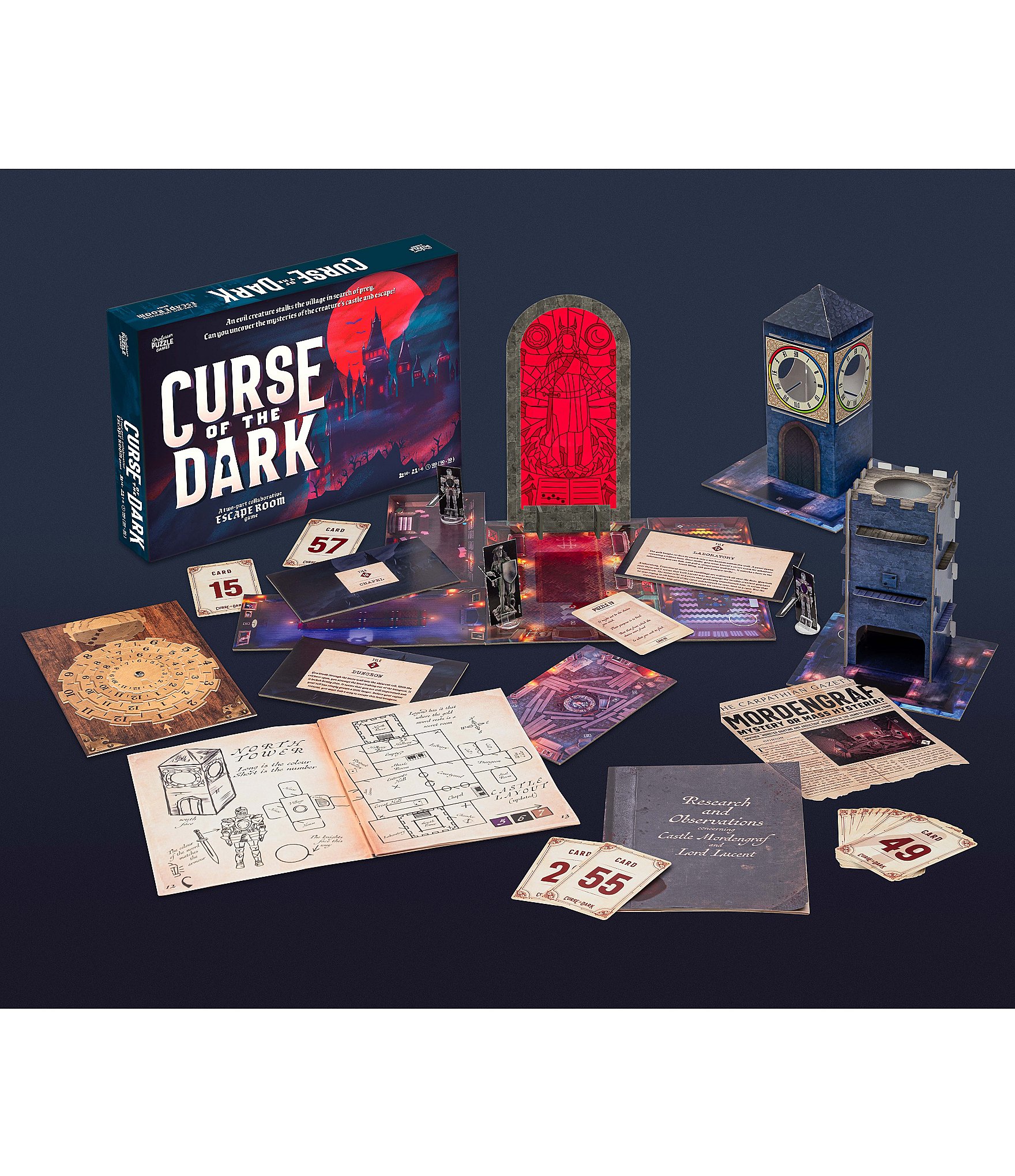 Professor Puzzle Curse of the Dark Escape Room Board Game