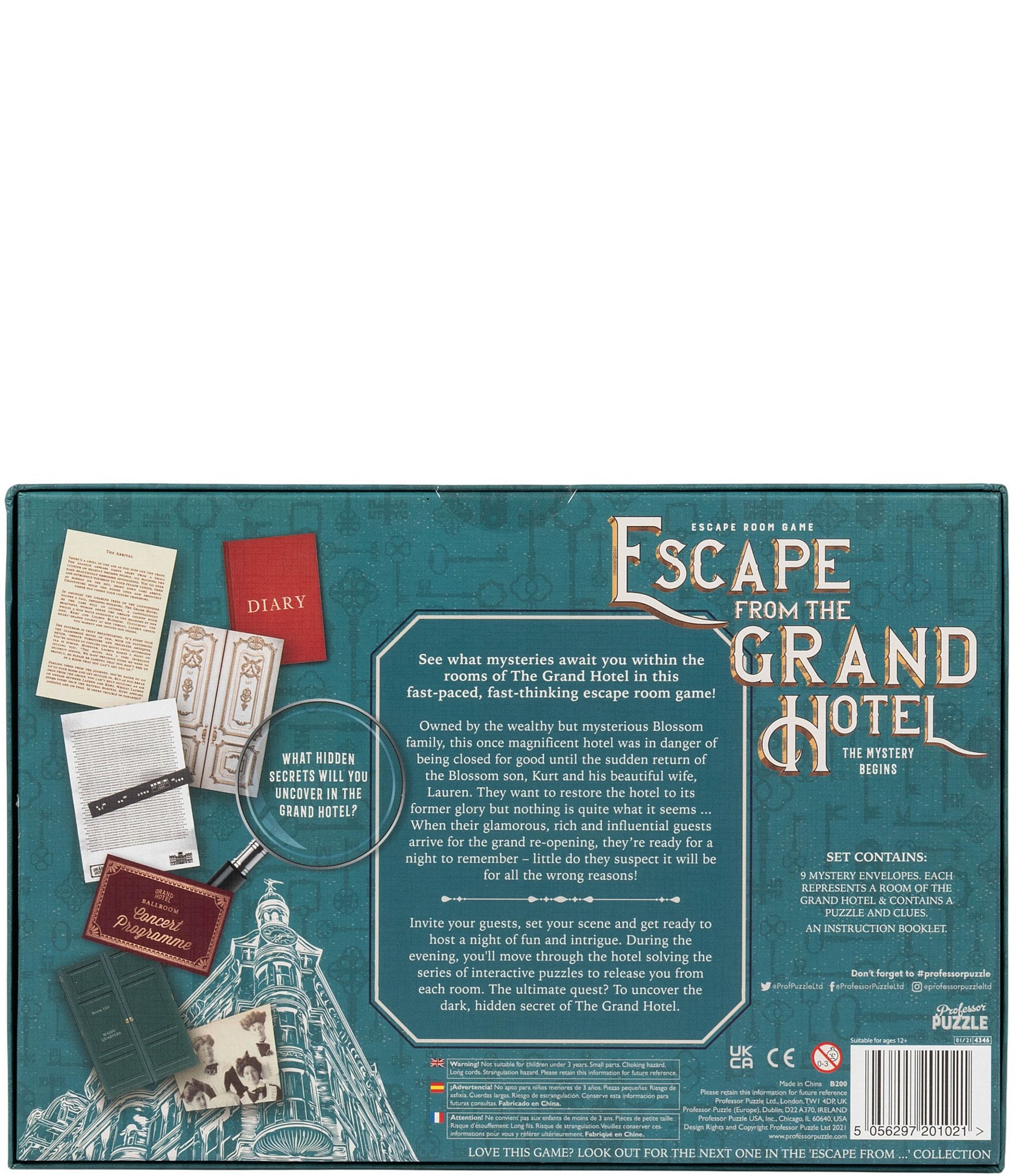 Professor Puzzle Escape From Grand Hotel Escape Room Game