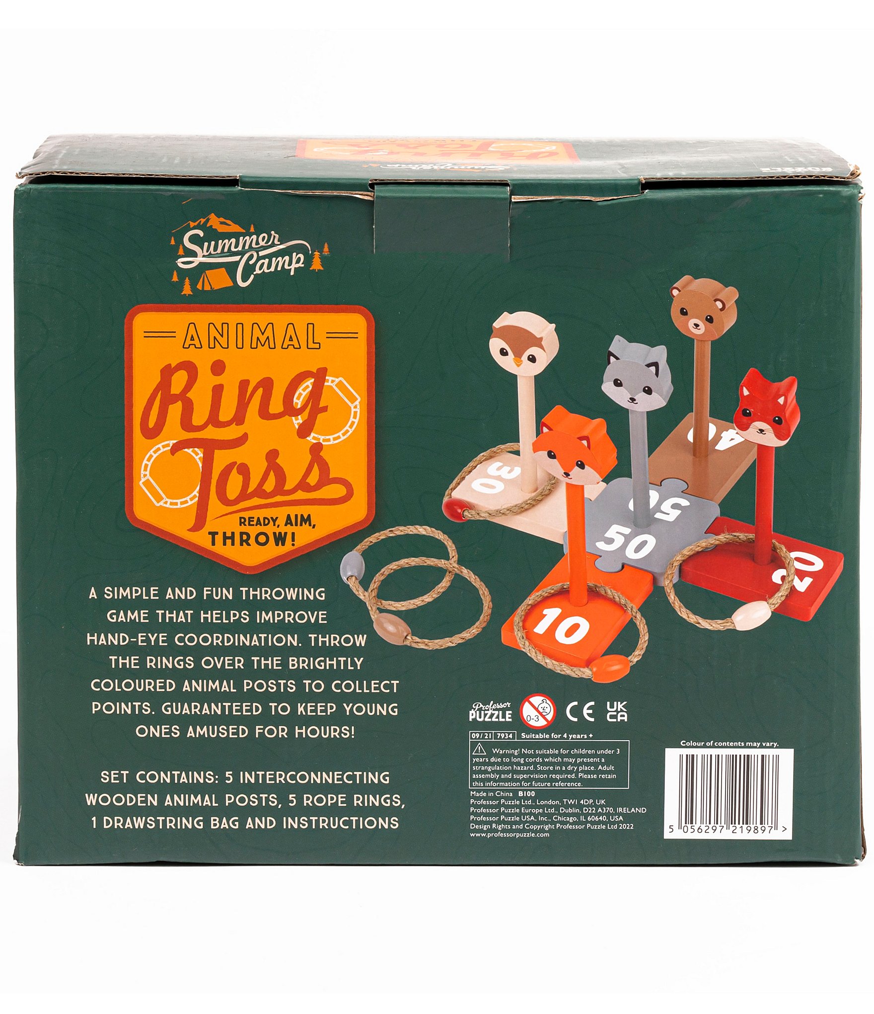 Professor Puzzle Summer Camp Animal Ring Toss Game