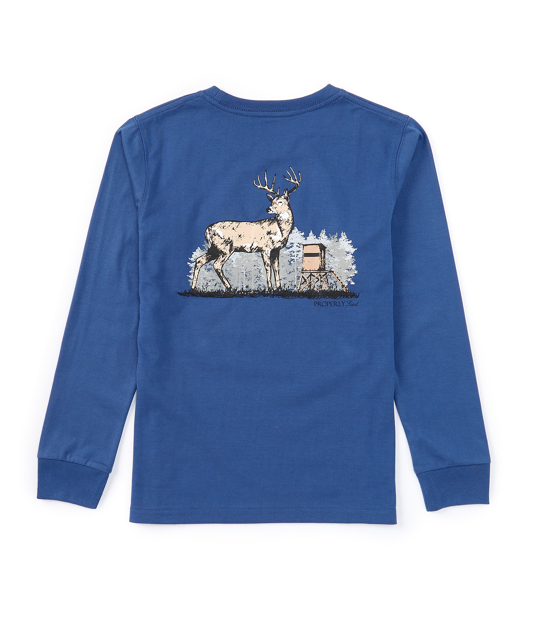 Properly Tied Little Boys 2T-7 Long Sleeve Deer Season Graphic T-Shirt