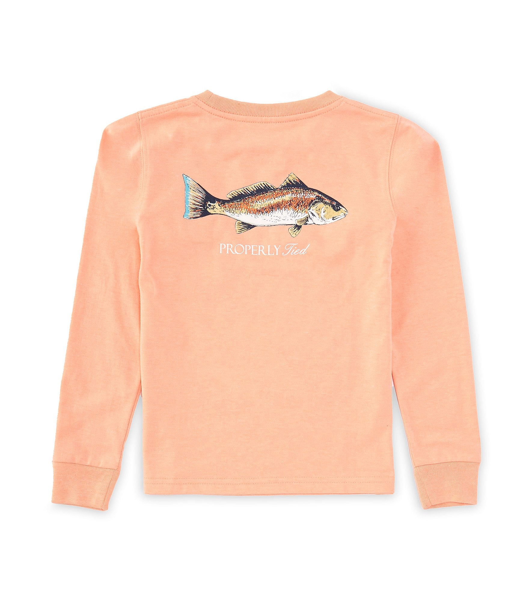 Properly Tied Little Boys 2T-7 Long Sleeve Redfish Graphic T-Shirt