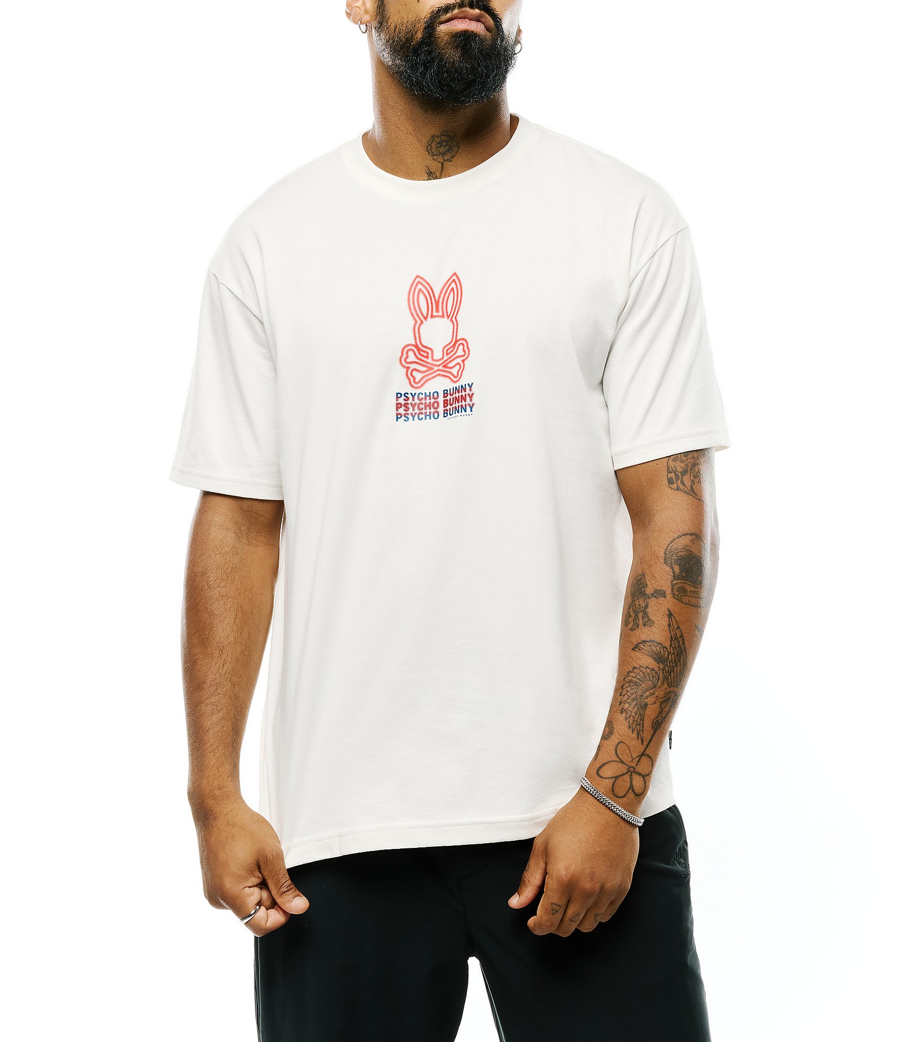 Psycho Bunny Alex Relaxed Fit Back Graphic Short Sleeve T-Shirt