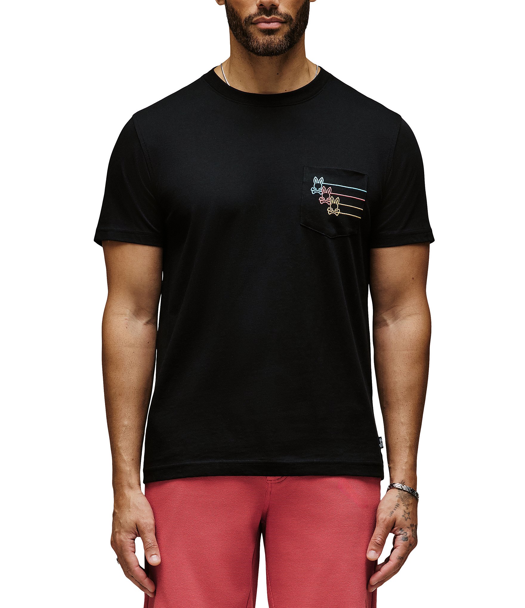 Psycho Bunny Andy Embroidered Pocket Short Sleeve T-Shirt