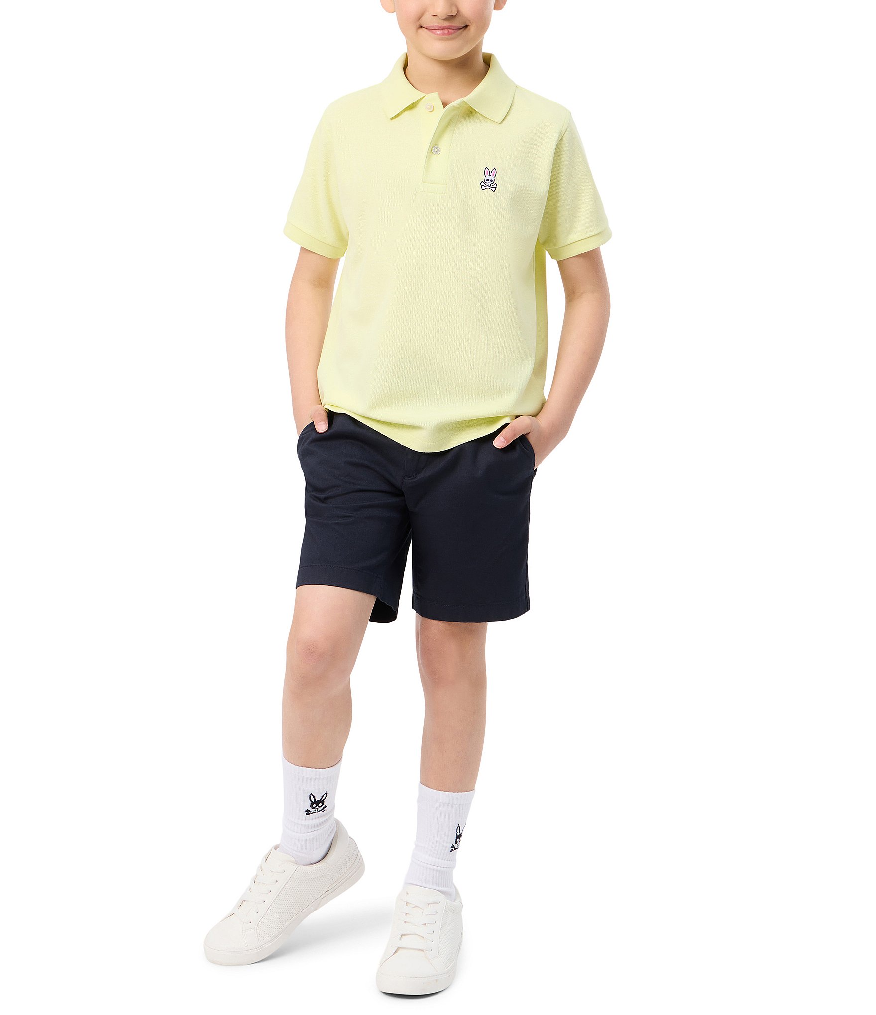 Psycho Bunny Big Boys 7-20 Short Sleeve Classic Polo Shirt