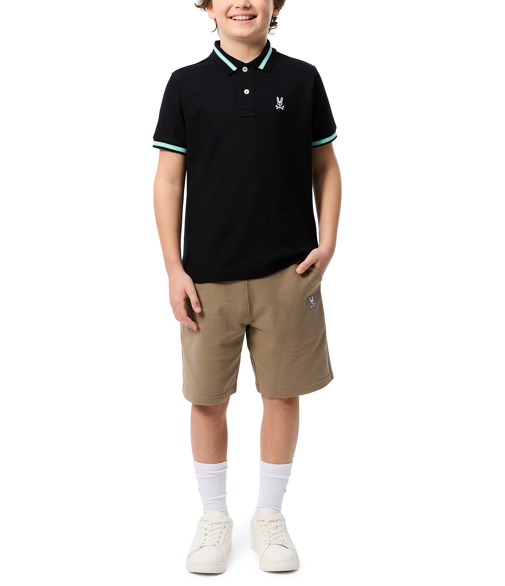 Psycho Bunny Big Boys 7-20 Short Sleeve Irving Pique Polo Shirt